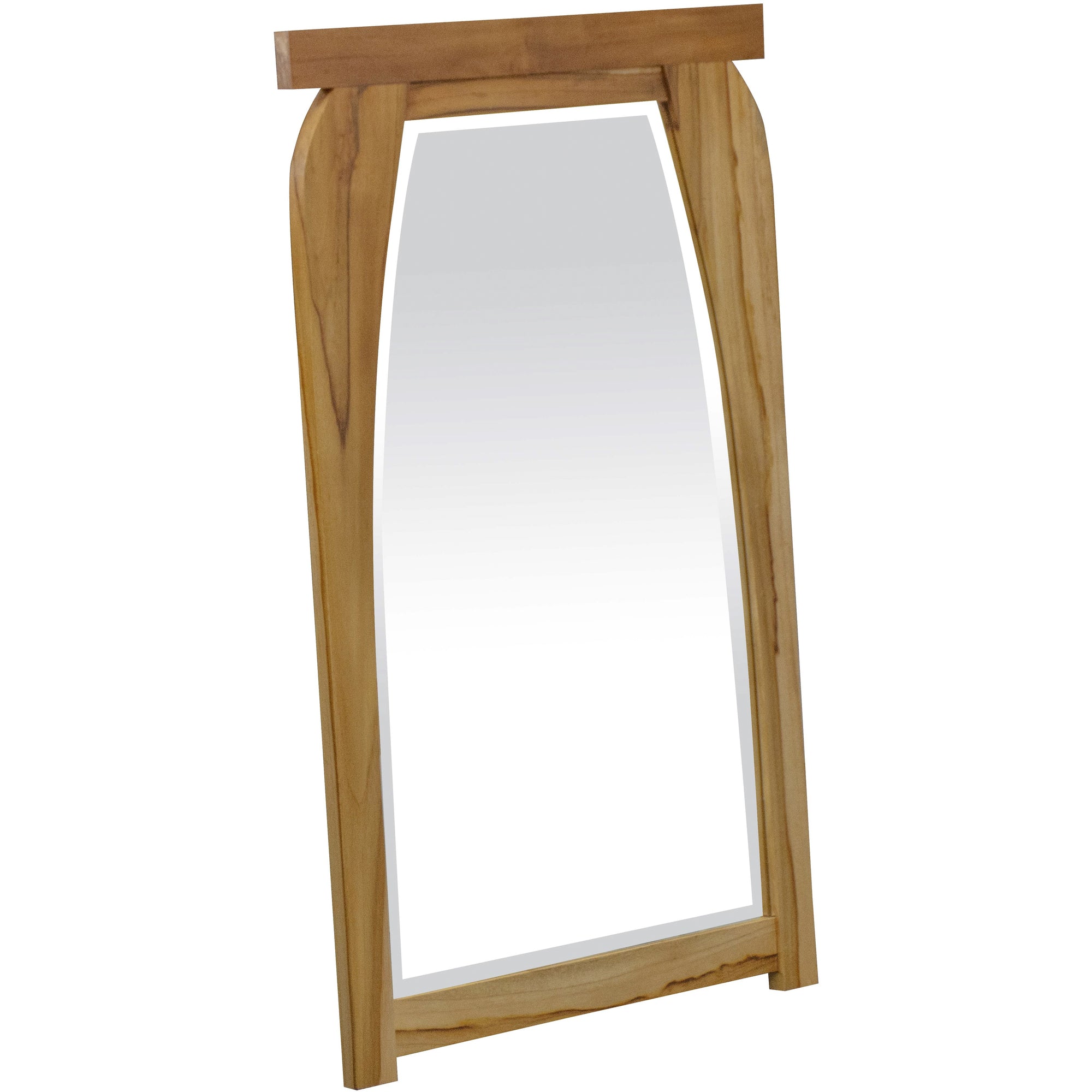 35" Brown Abstract Wood Framed Accent Mirror-Mirrors-DECOROLALA