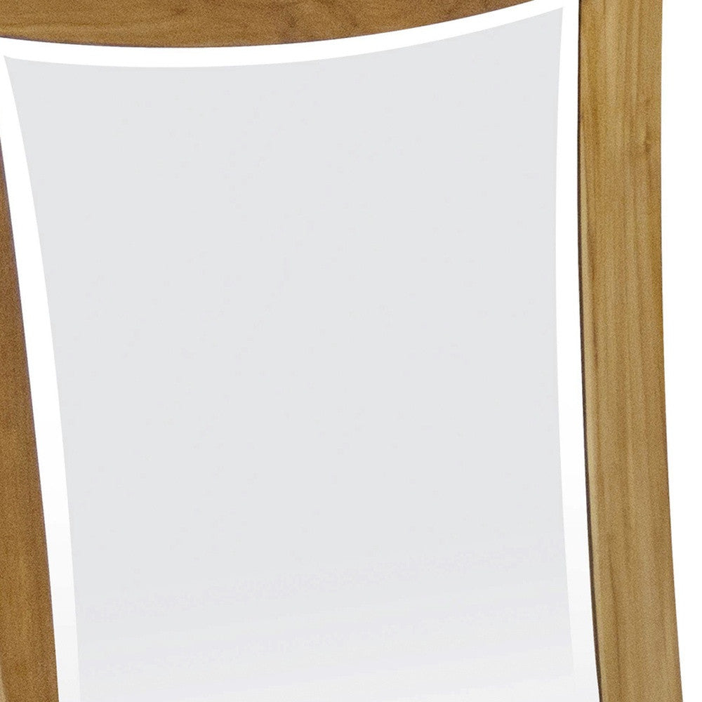35" Brown Abstract Wood Framed Bathroom Vanity Mirror-Mirrors-DECOROLALA