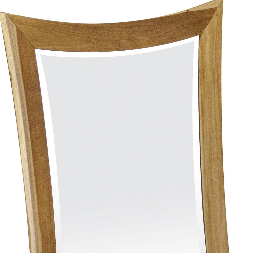 35" Brown Abstract Wood Framed Bathroom Vanity Mirror-Mirrors-DECOROLALA