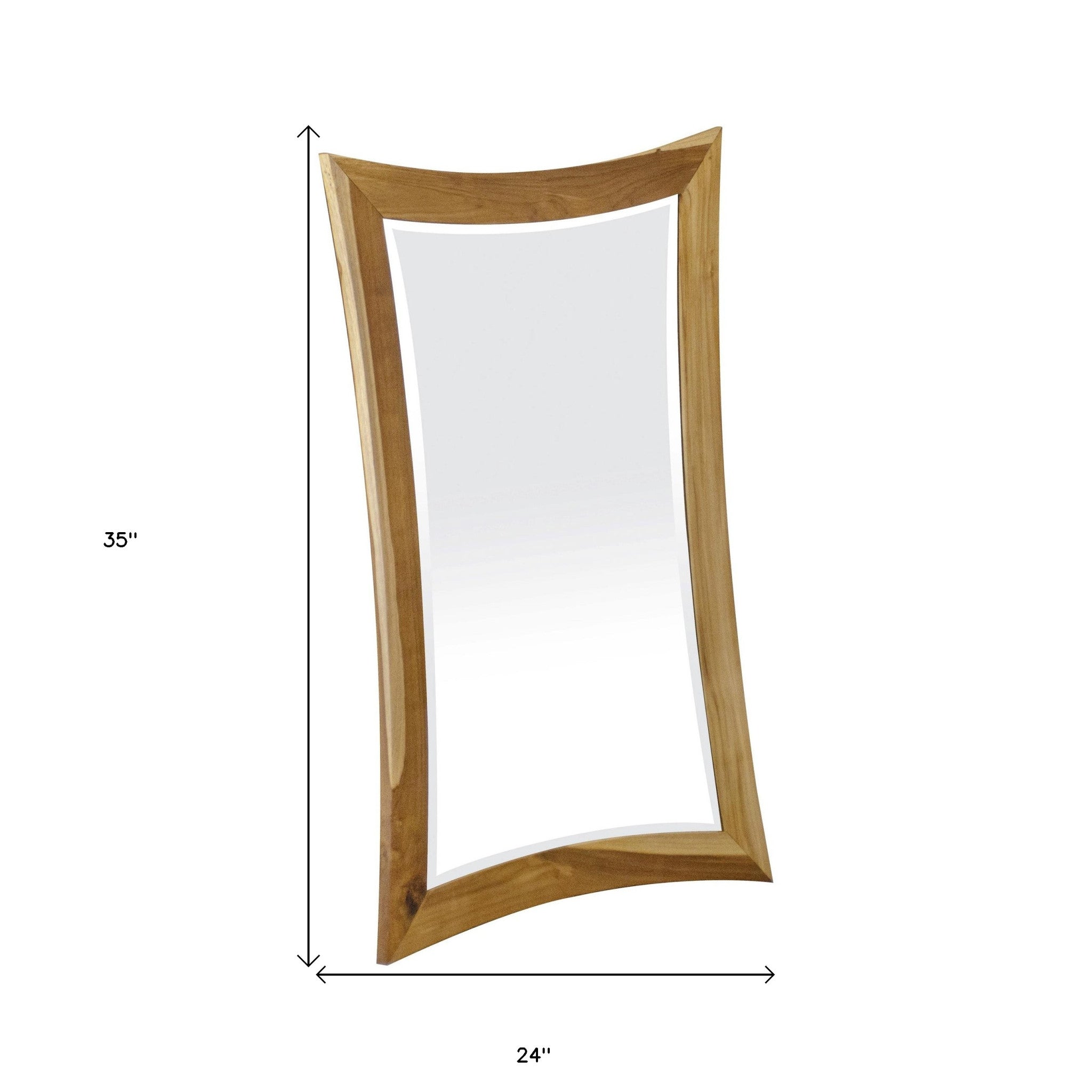 35" Brown Abstract Wood Framed Bathroom Vanity Mirror-Mirrors-DECOROLALA