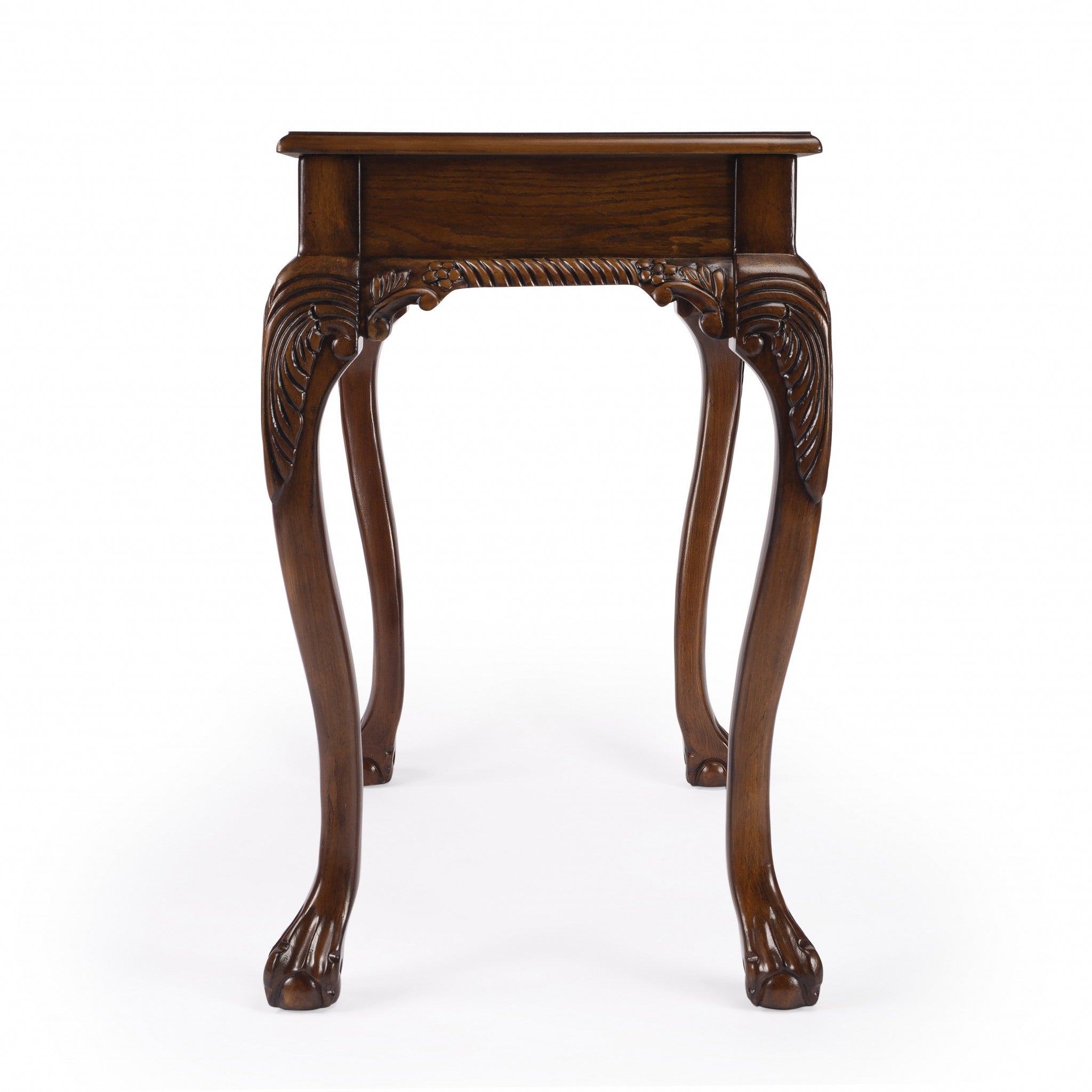 35" Brown Solid Wood Writing Desk-Desks-DECOROLALA