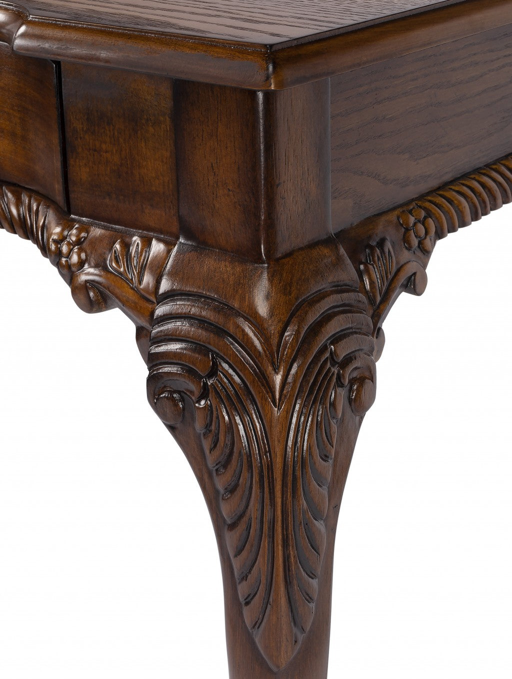 35" Brown Solid Wood Writing Desk-Desks-DECOROLALA