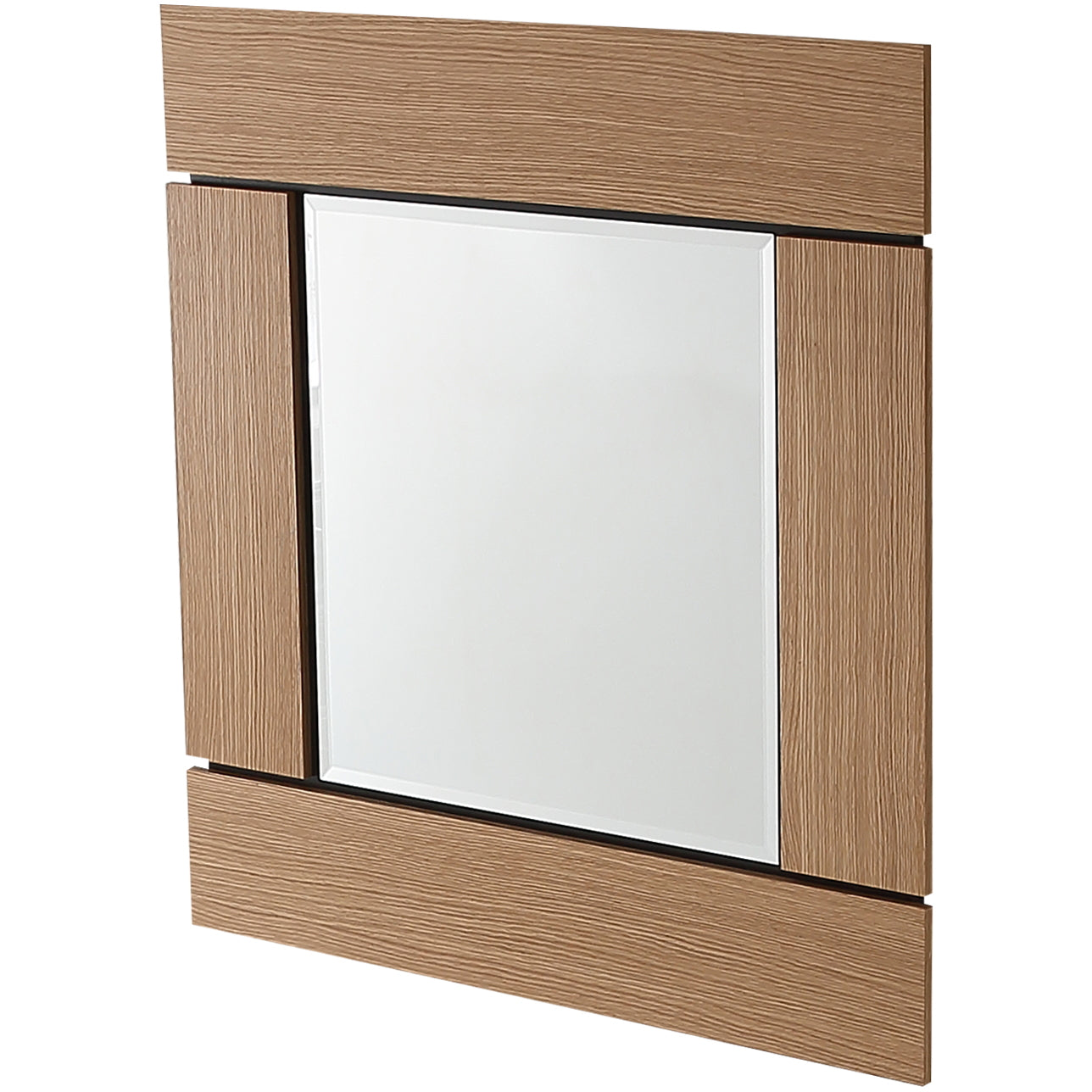 35" Brown Square Accent Wood Mirror-Mirrors-DECOROLALA
