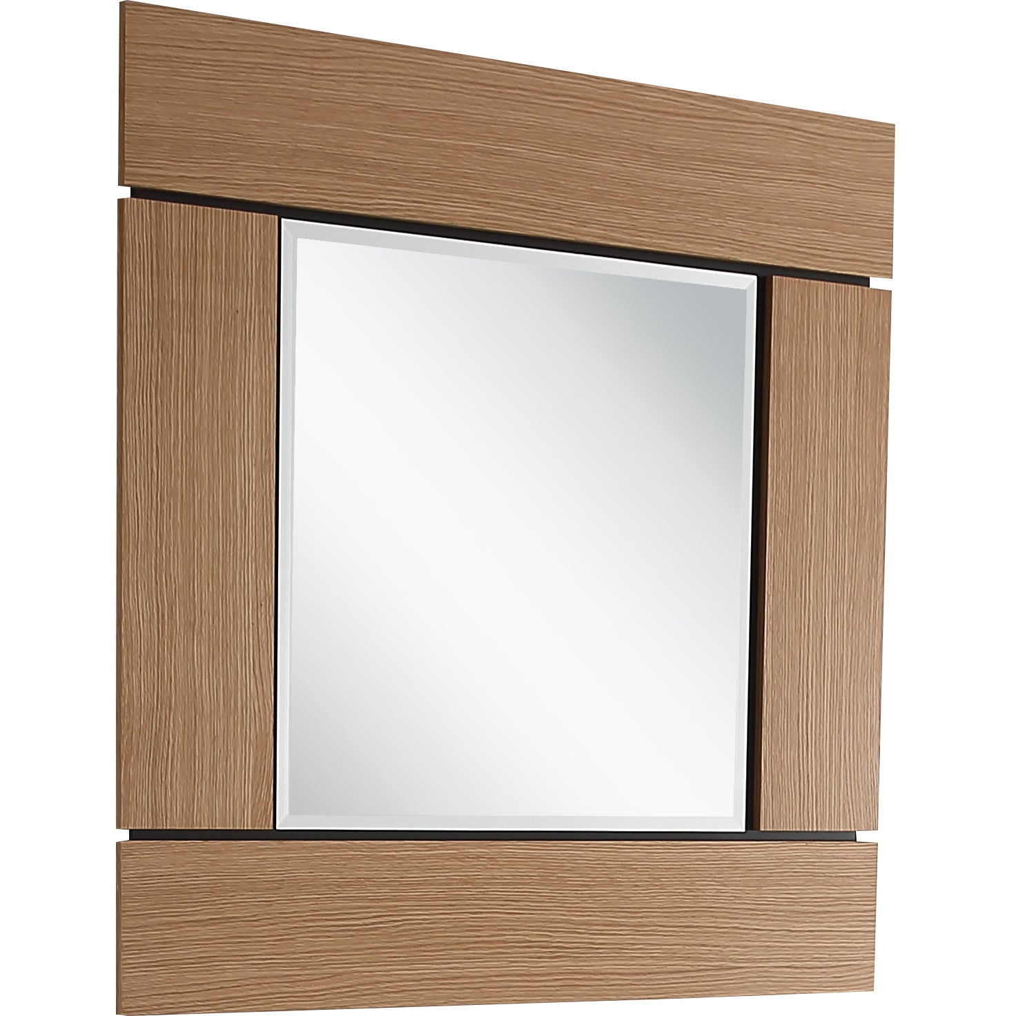 35" Brown Square Accent Wood Mirror-Mirrors-DECOROLALA