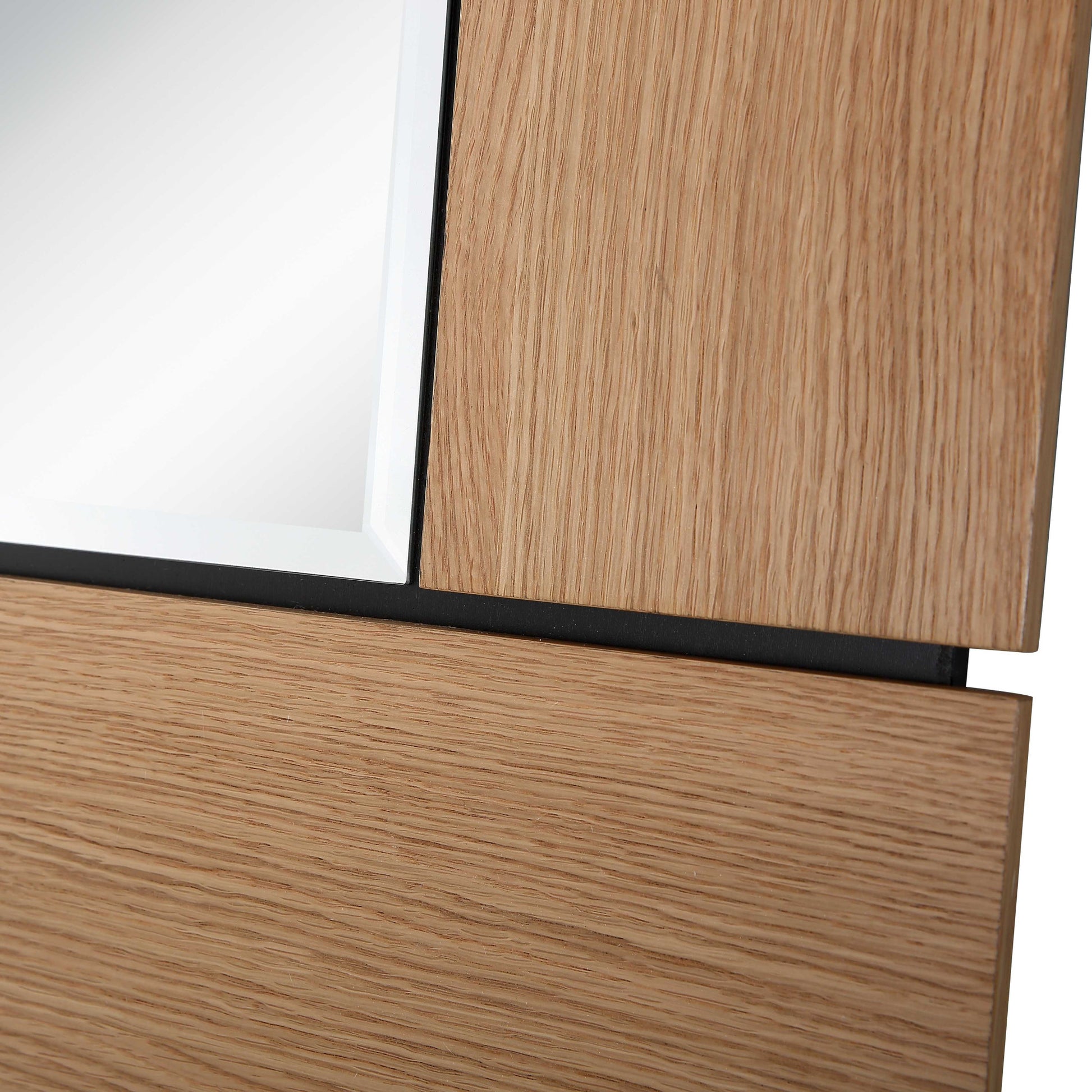 35" Brown Square Accent Wood Mirror-Mirrors-DECOROLALA