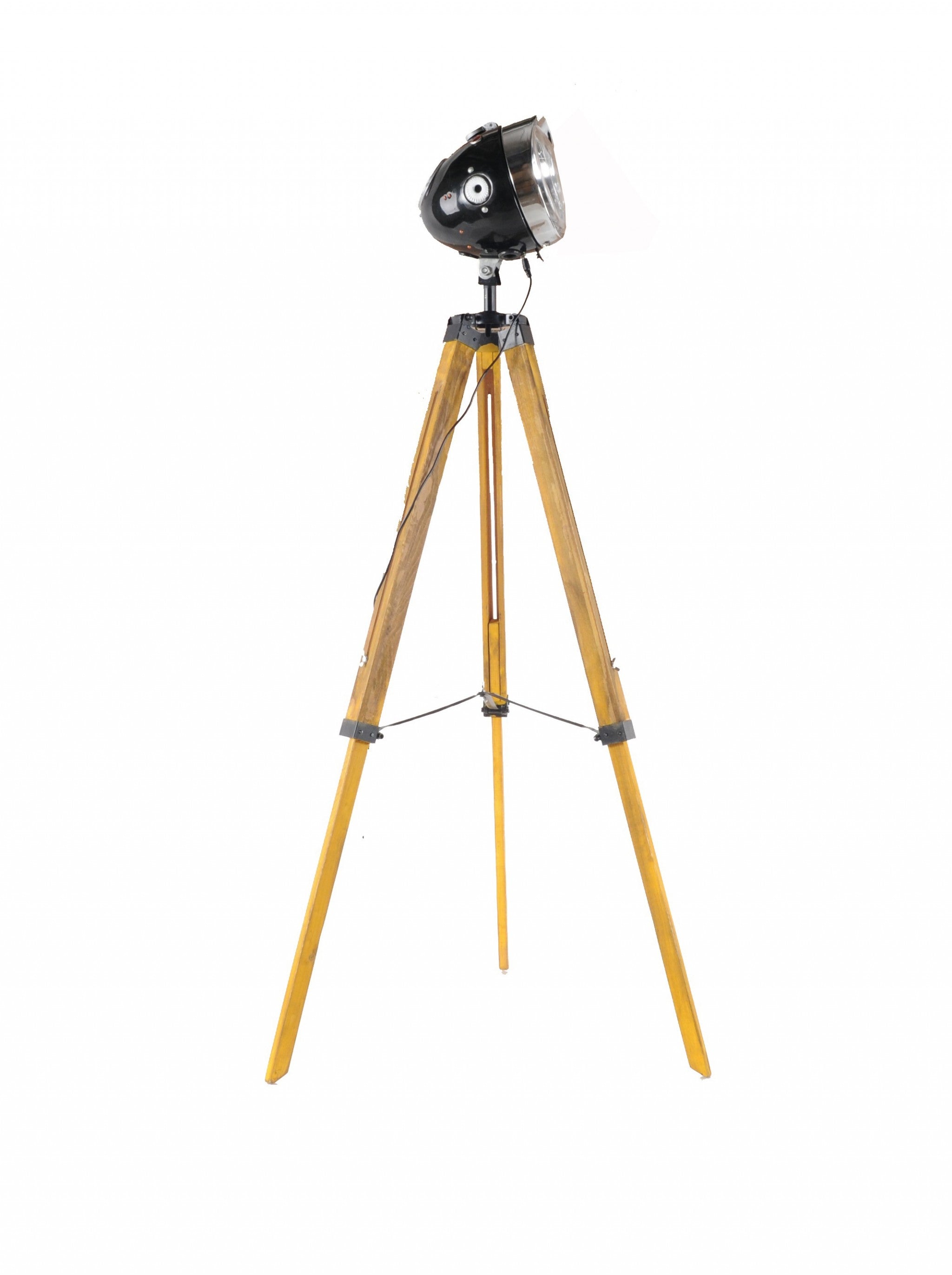 35" Brown Tripod Floor Lamp With Cone-Floor Lamps-DECOROLALA