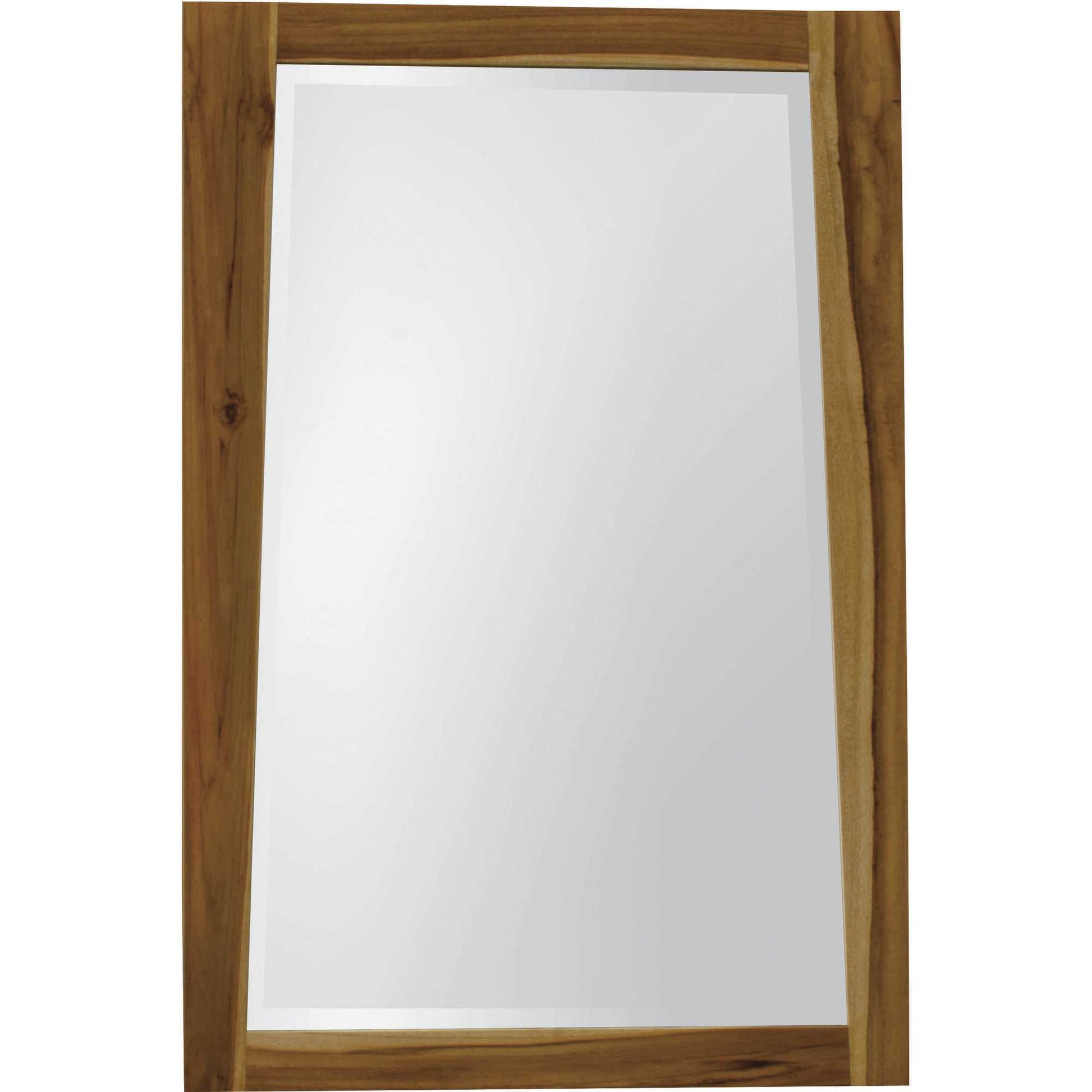 35" Brown Wood Accent Mirror-Mirrors-DECOROLALA