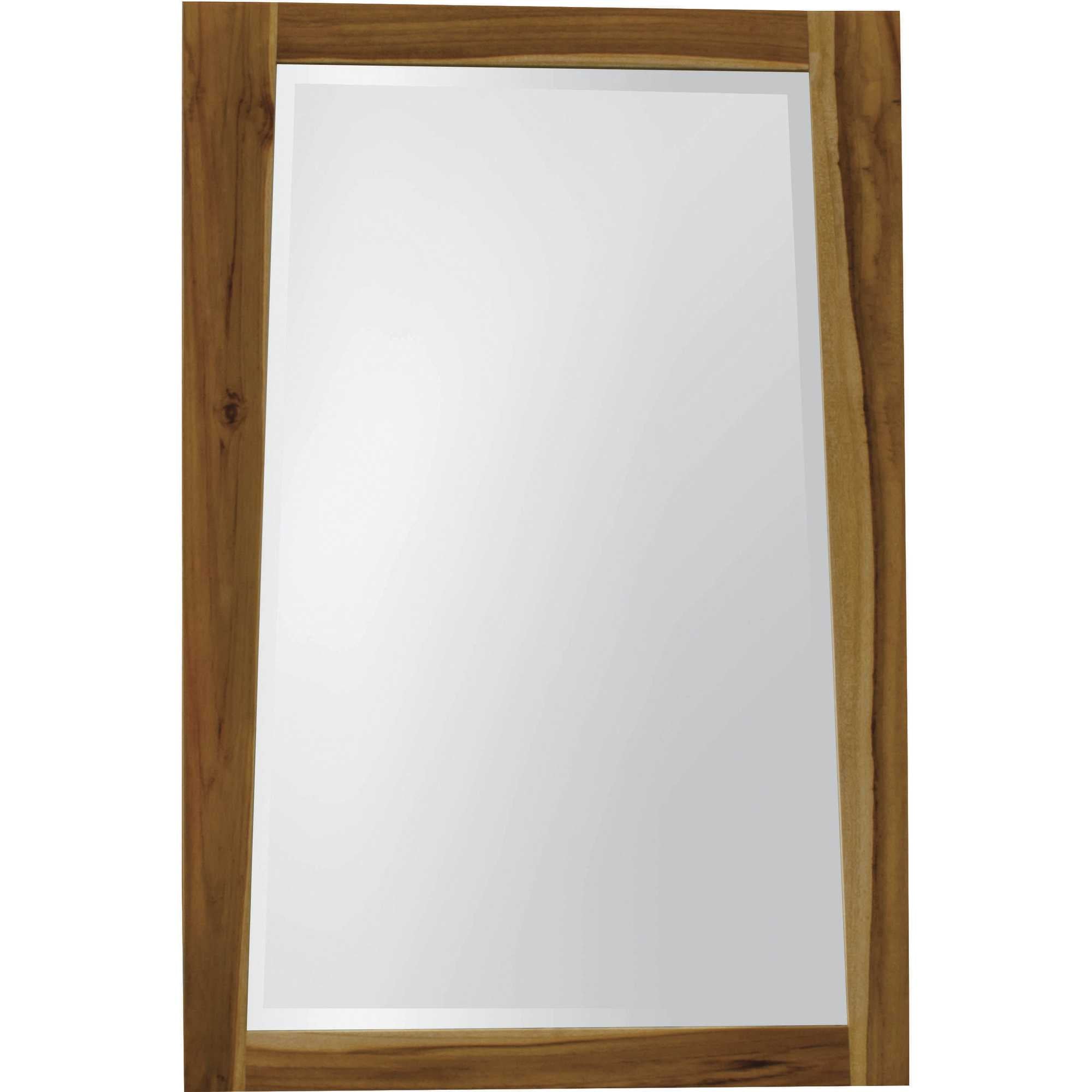 35" Brown Wood Accent Mirror-Mirrors-DECOROLALA