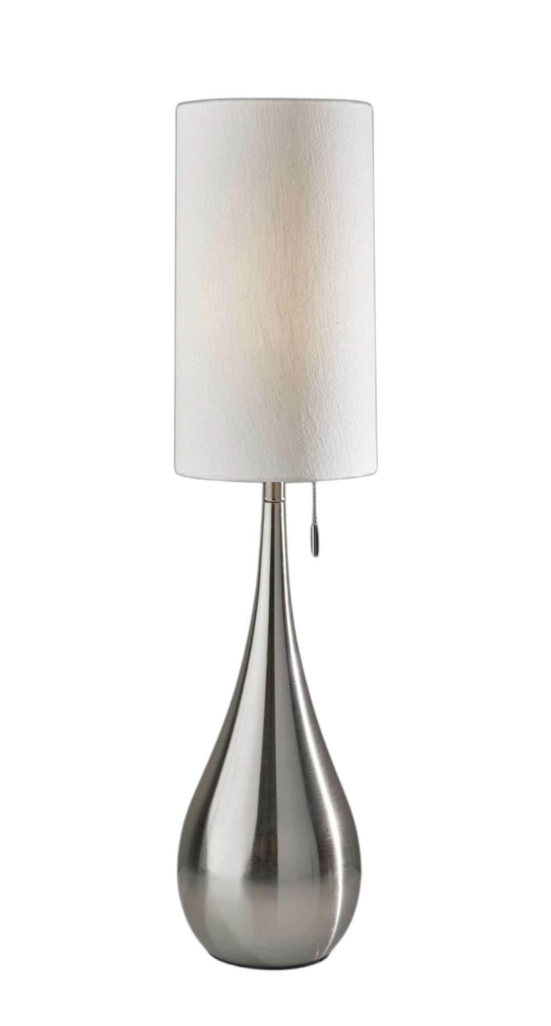 35" Brushed Steel Metal Teardrop Table Lamp-Table Lamps-DECOROLALA