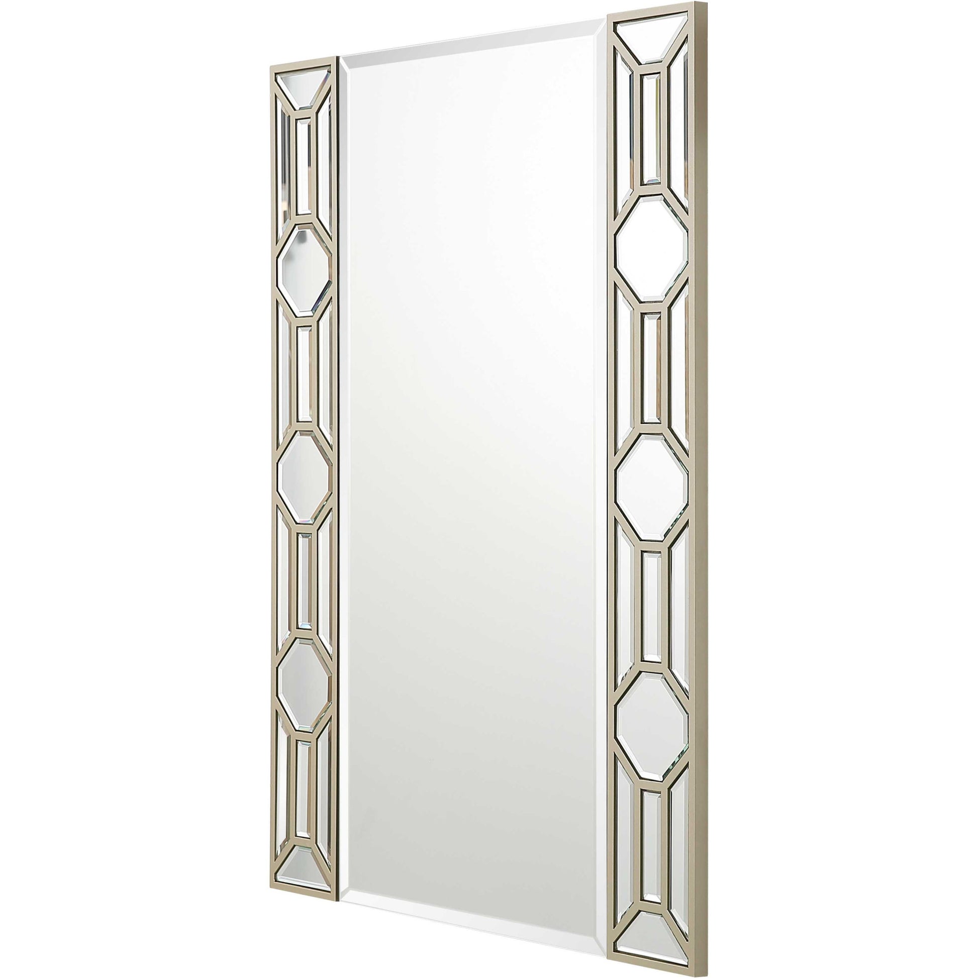 35" Champagne Accent Wood Framed Mirror-Mirrors-DECOROLALA