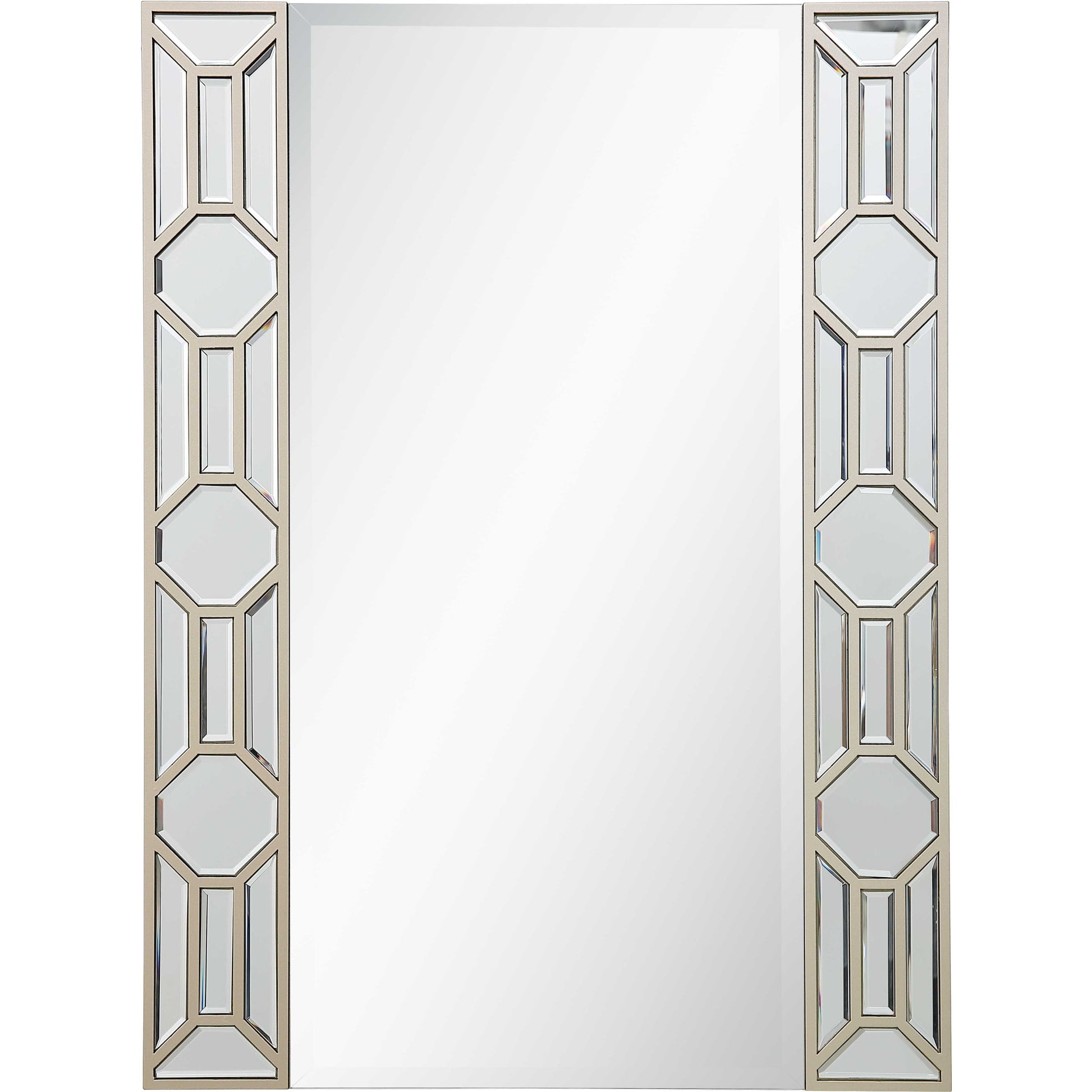 35" Champagne Accent Wood Framed Mirror-Mirrors-DECOROLALA