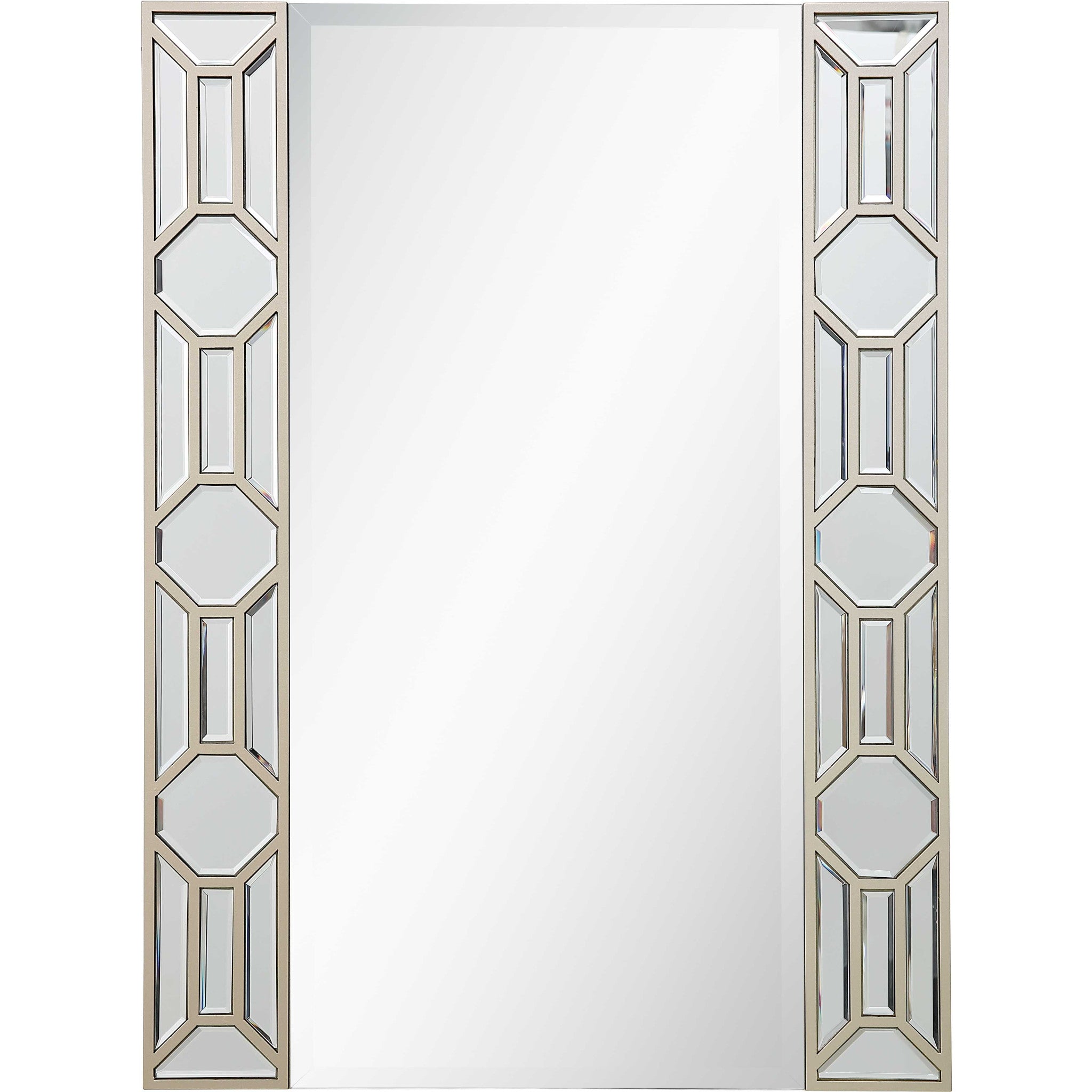 35" Champagne Accent Wood Framed Mirror-Mirrors-DECOROLALA