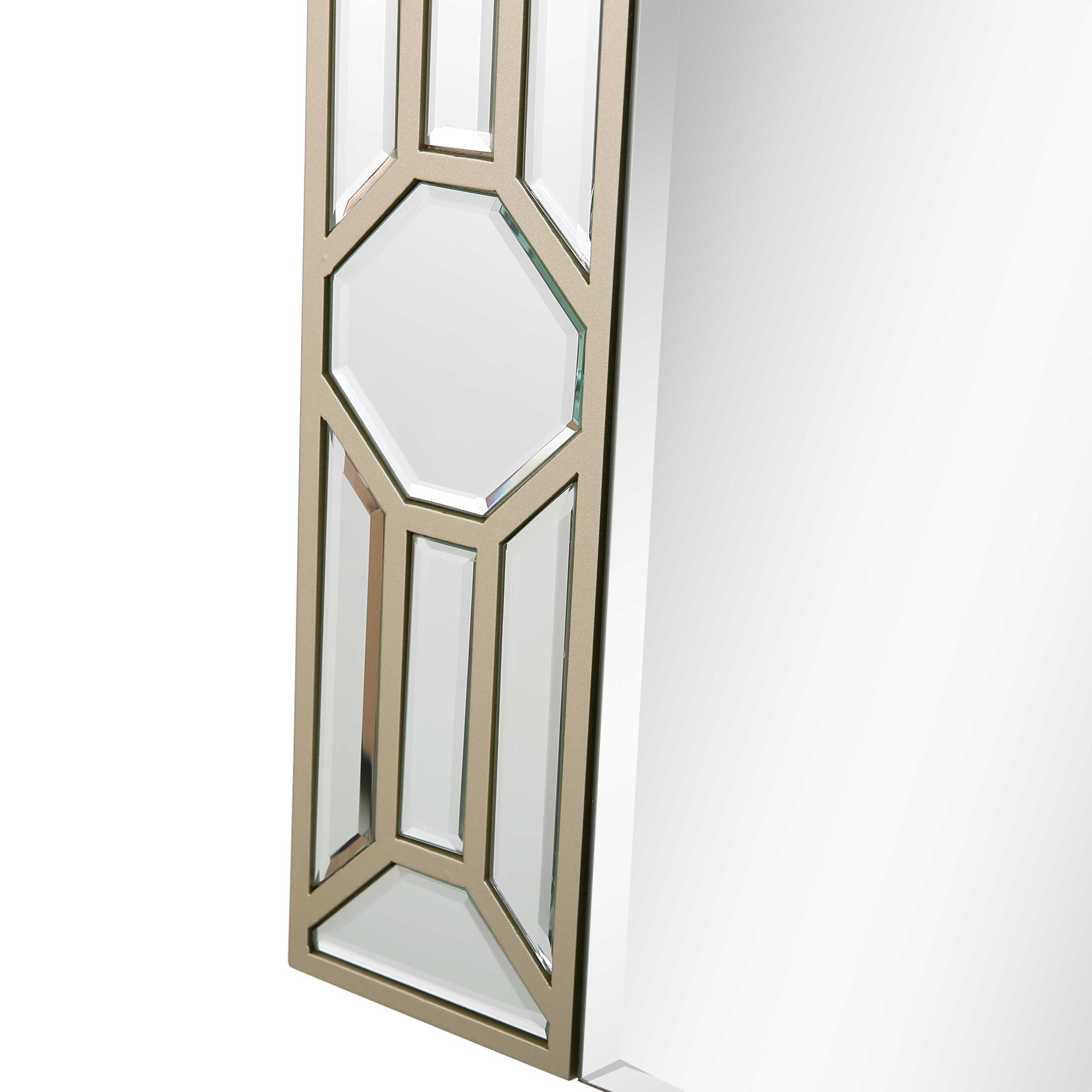 35" Champagne Accent Wood Framed Mirror-Mirrors-DECOROLALA