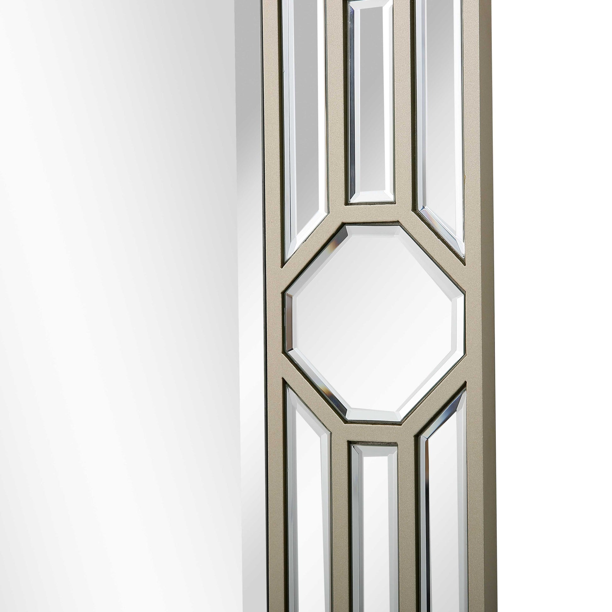 35" Champagne Accent Wood Framed Mirror-Mirrors-DECOROLALA