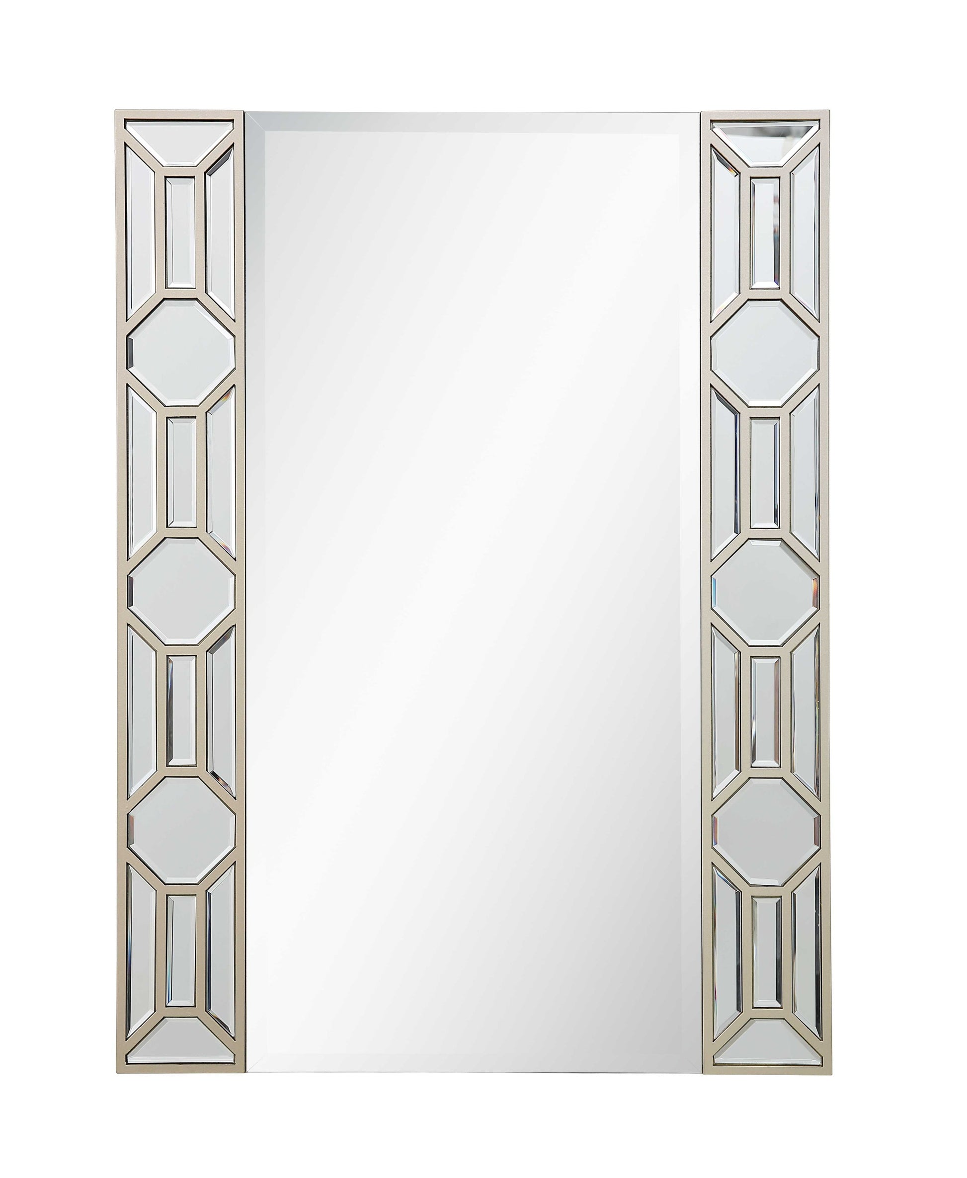 35" Champagne Accent Wood Framed Mirror-Mirrors-DECOROLALA