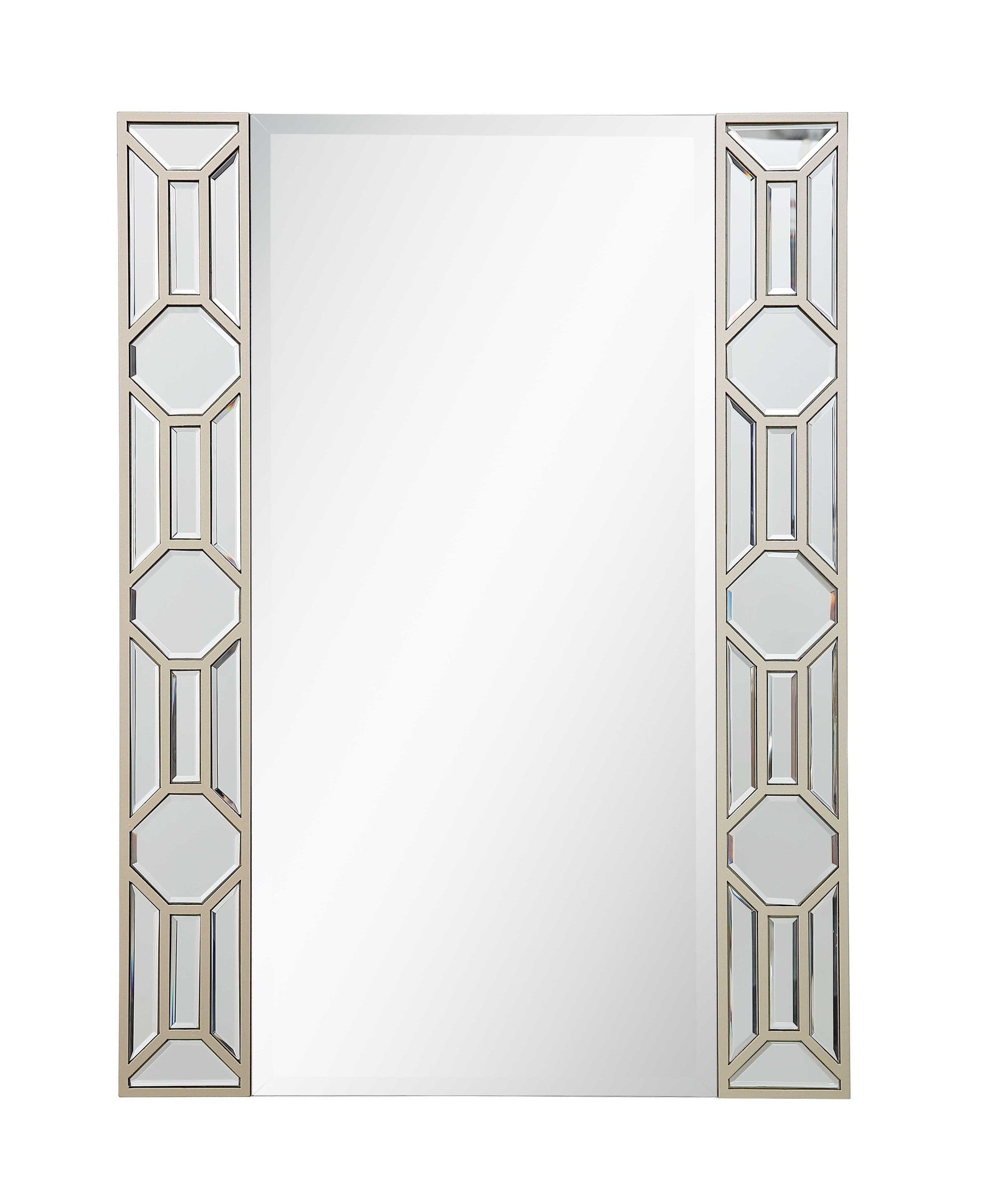 35" Champagne Accent Wood Framed Mirror-Mirrors-DECOROLALA