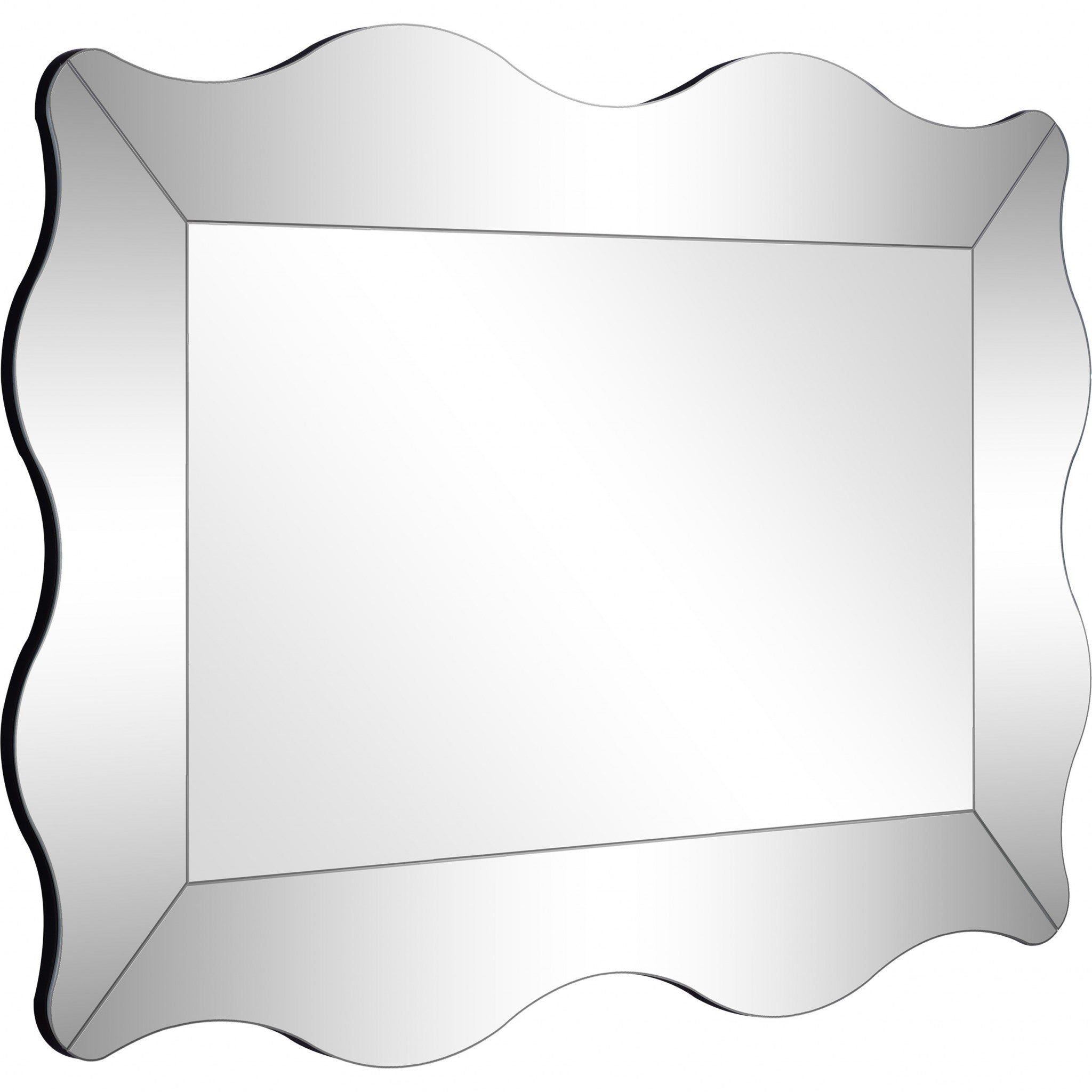 35" Clear Novelty Glass Framed Accent Mirror-Mirrors-DECOROLALA