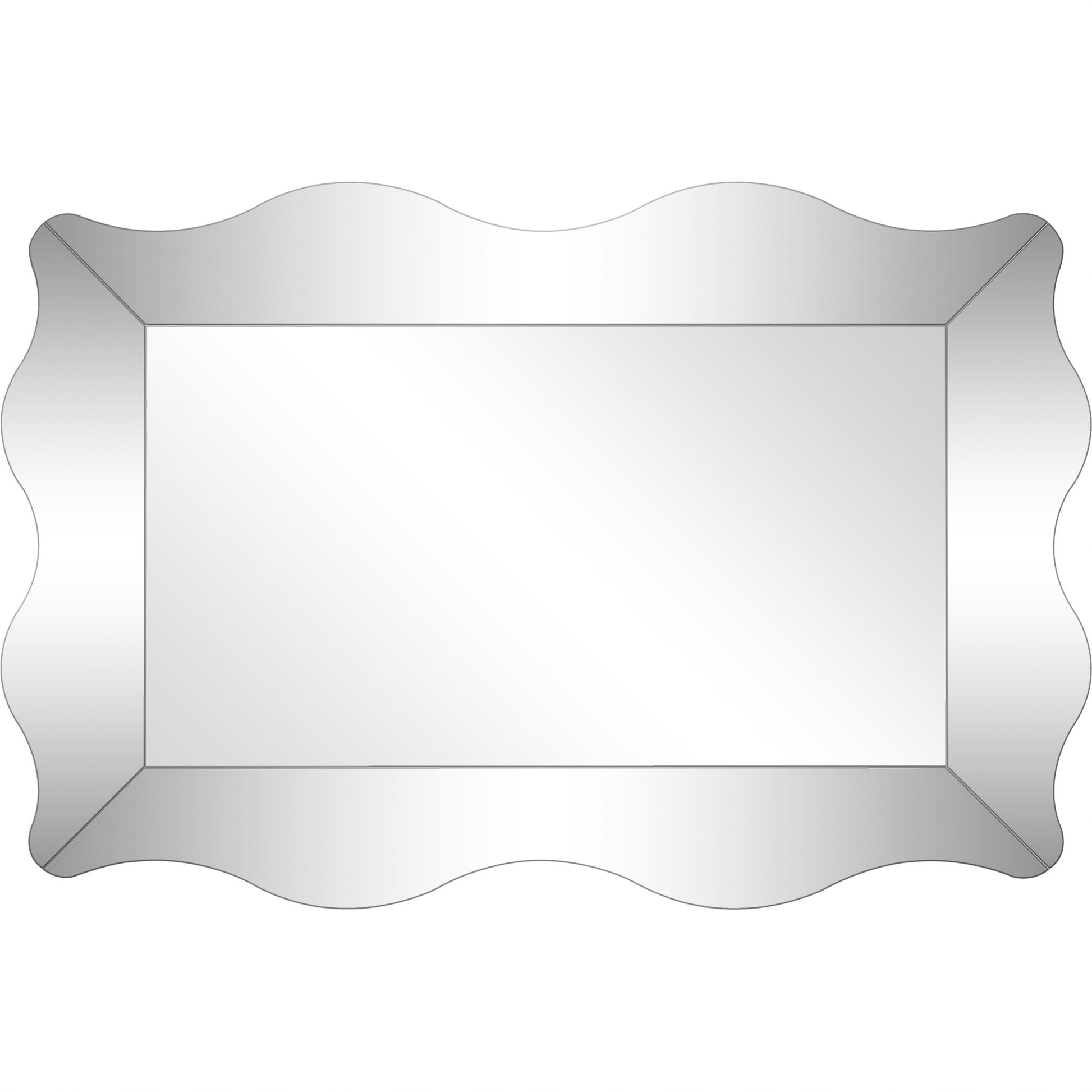 35" Clear Novelty Glass Framed Accent Mirror-Mirrors-DECOROLALA