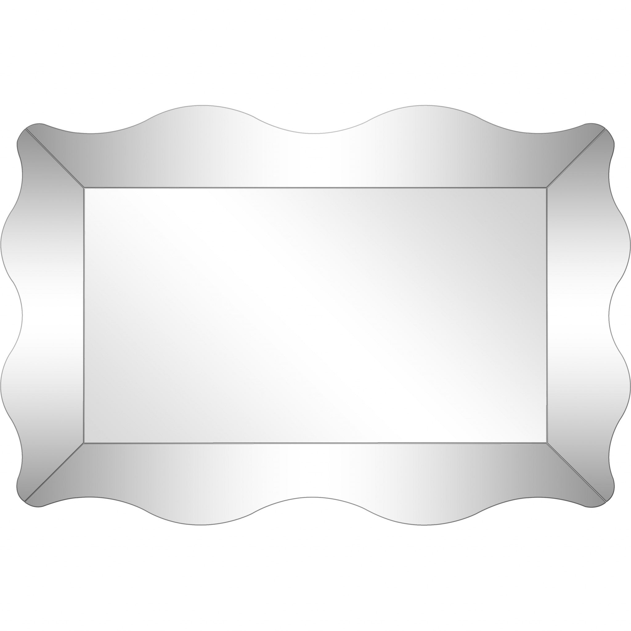 35" Clear Novelty Glass Framed Accent Mirror-Mirrors-DECOROLALA