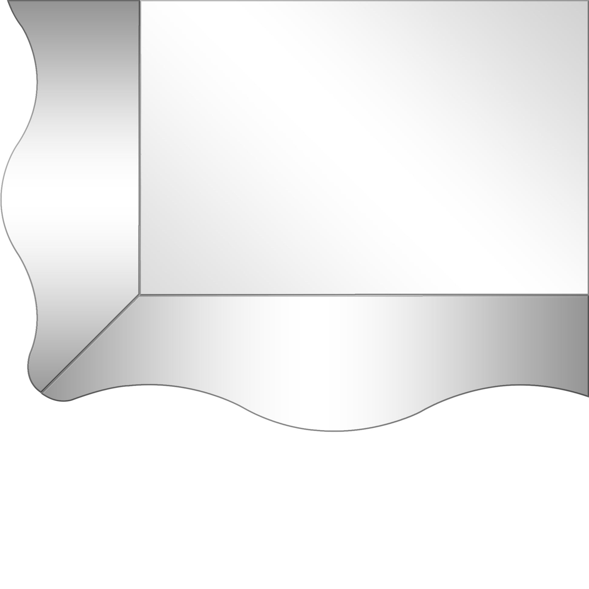 35" Clear Novelty Glass Framed Accent Mirror-Mirrors-DECOROLALA