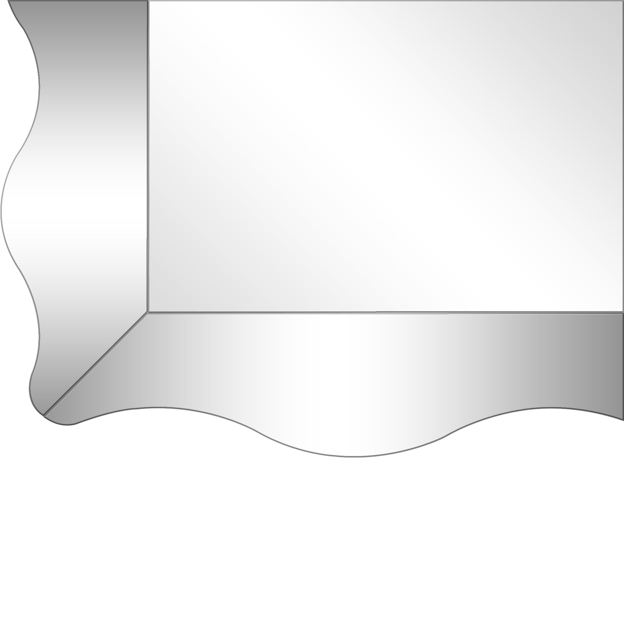 35" Clear Novelty Glass Framed Accent Mirror-Mirrors-DECOROLALA