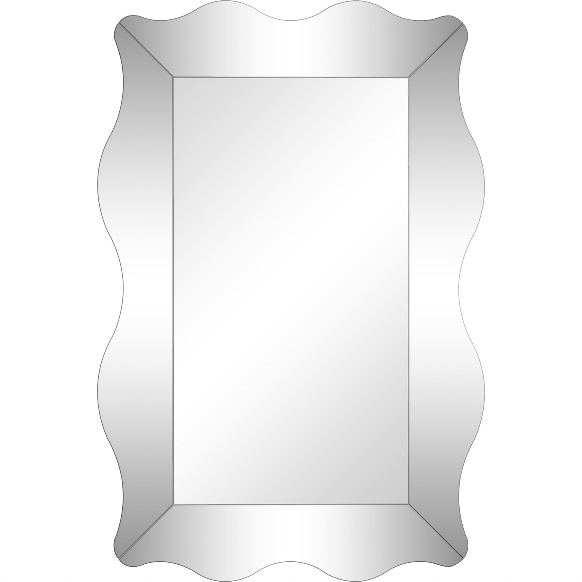 35" Clear Novelty Glass Framed Accent Mirror-Mirrors-DECOROLALA