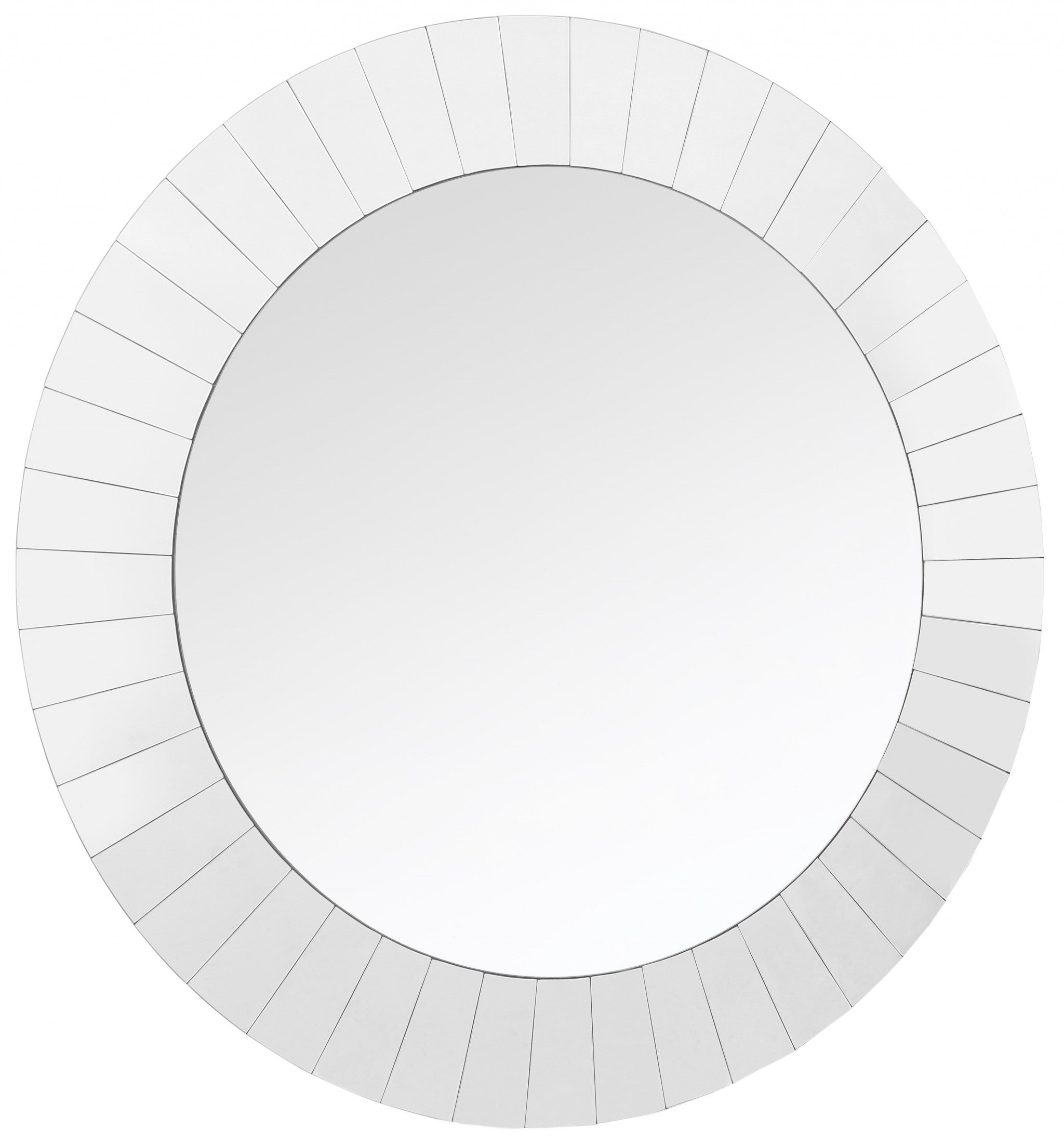 35" Clear Round Glass Framed Accent Mirror-Mirrors-DECOROLALA