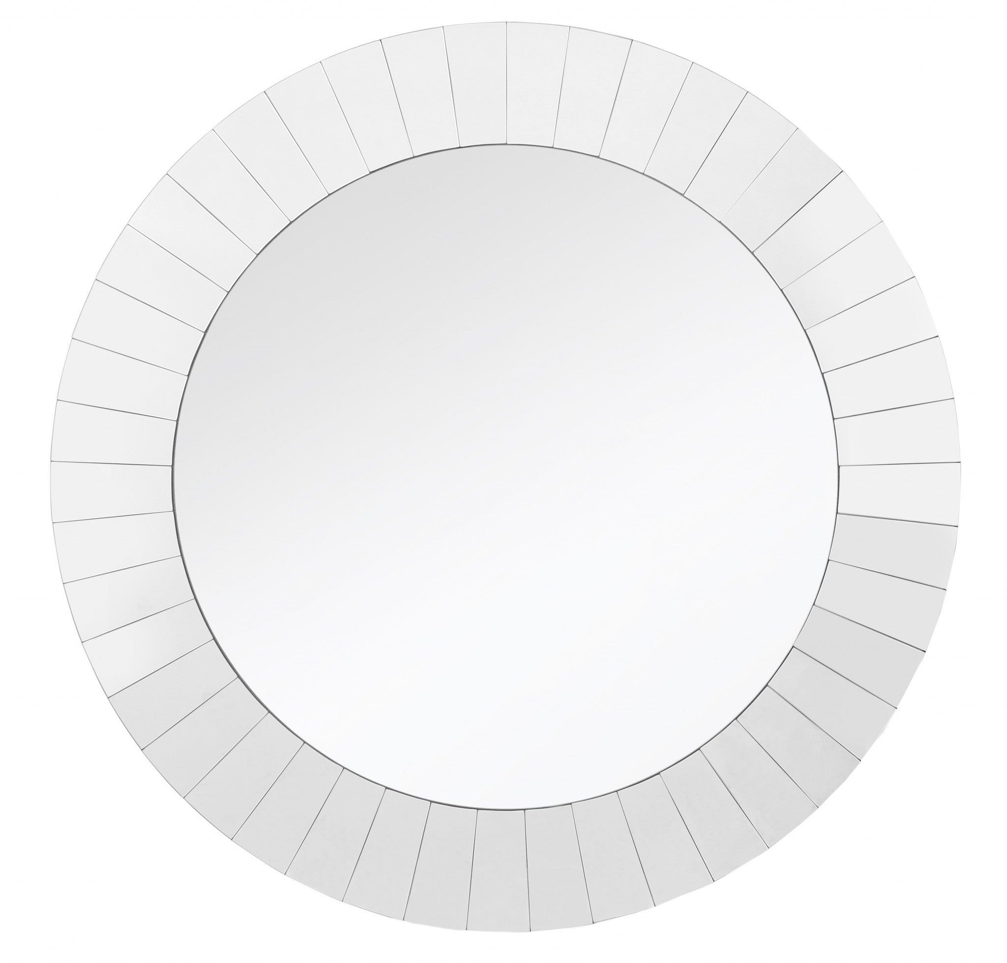 35" Clear Round Glass Framed Accent Mirror-Mirrors-DECOROLALA
