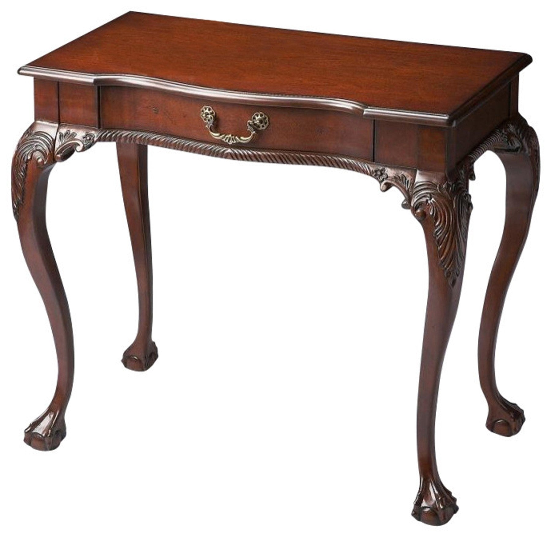 35" Dark Brown Writing Desk-Desks-DECOROLALA