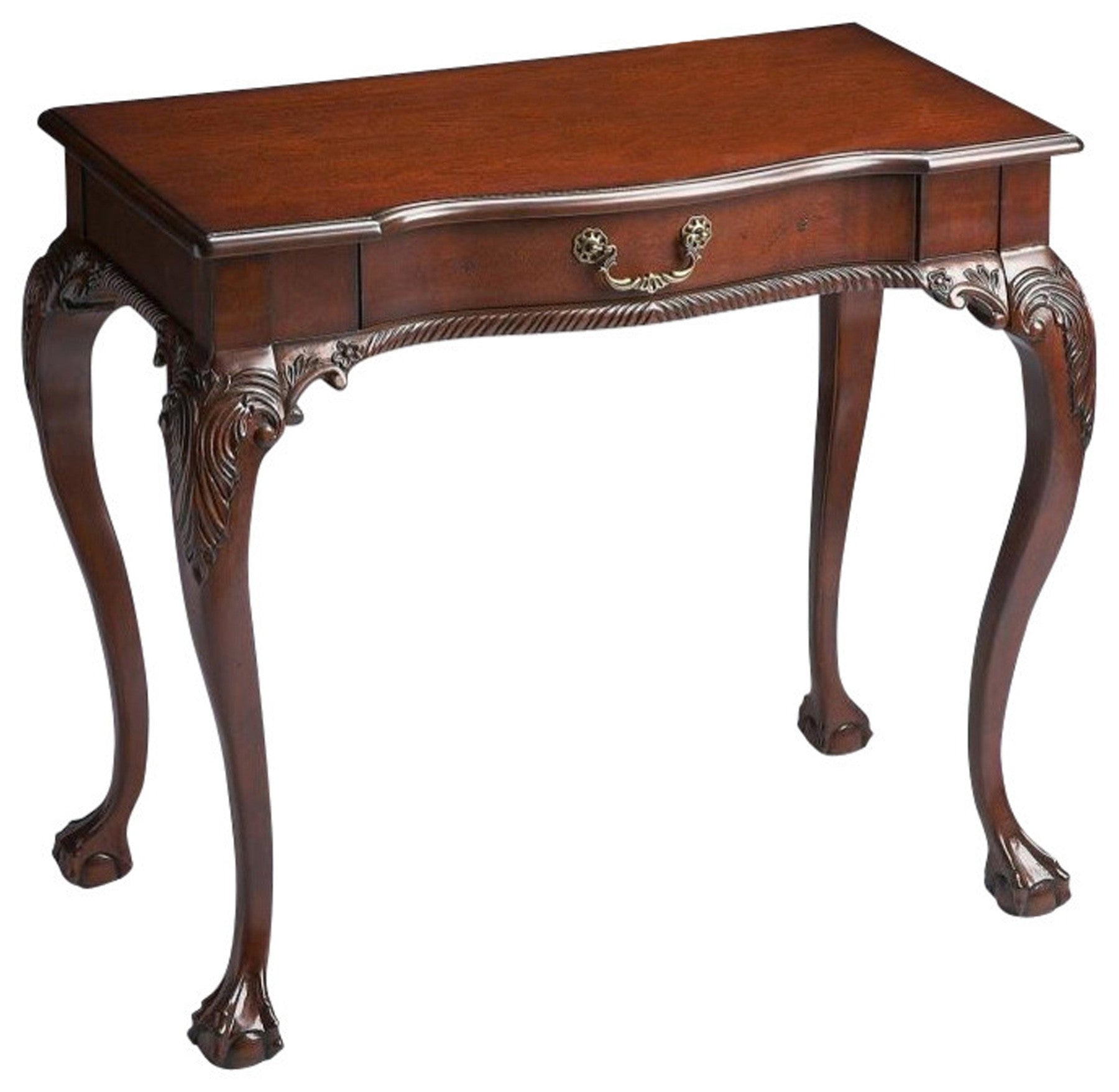35" Dark Brown Writing Desk-Desks-DECOROLALA