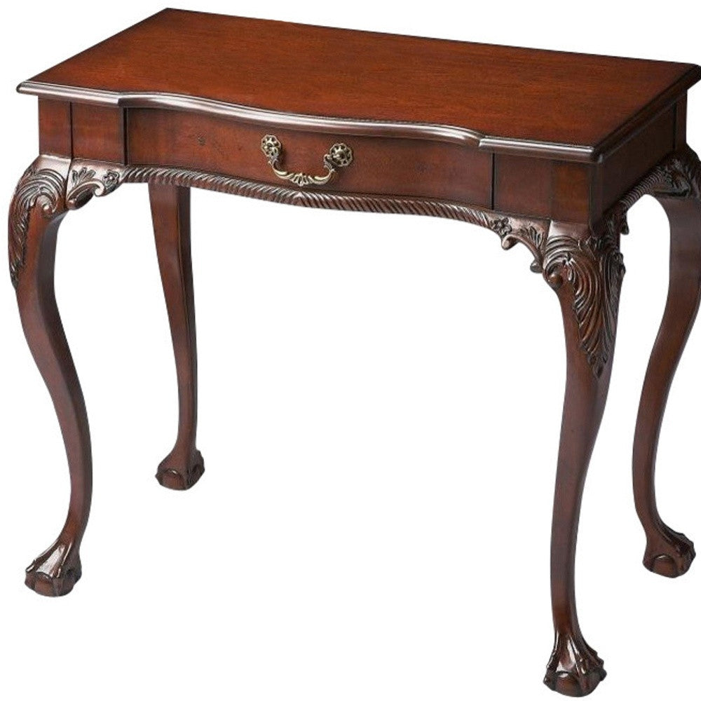 35" Dark Brown Writing Desk-Desks-DECOROLALA