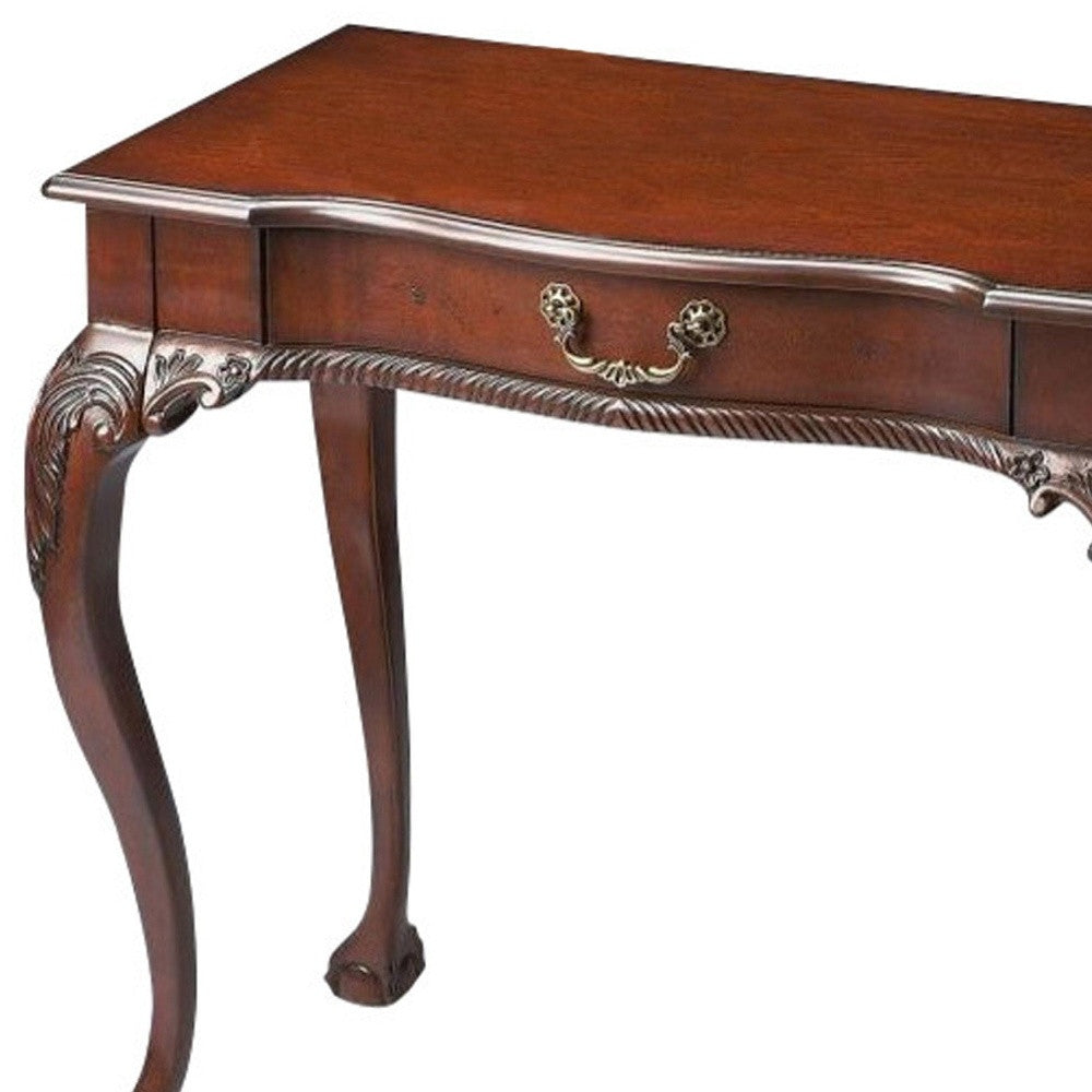 35" Dark Brown Writing Desk-Desks-DECOROLALA