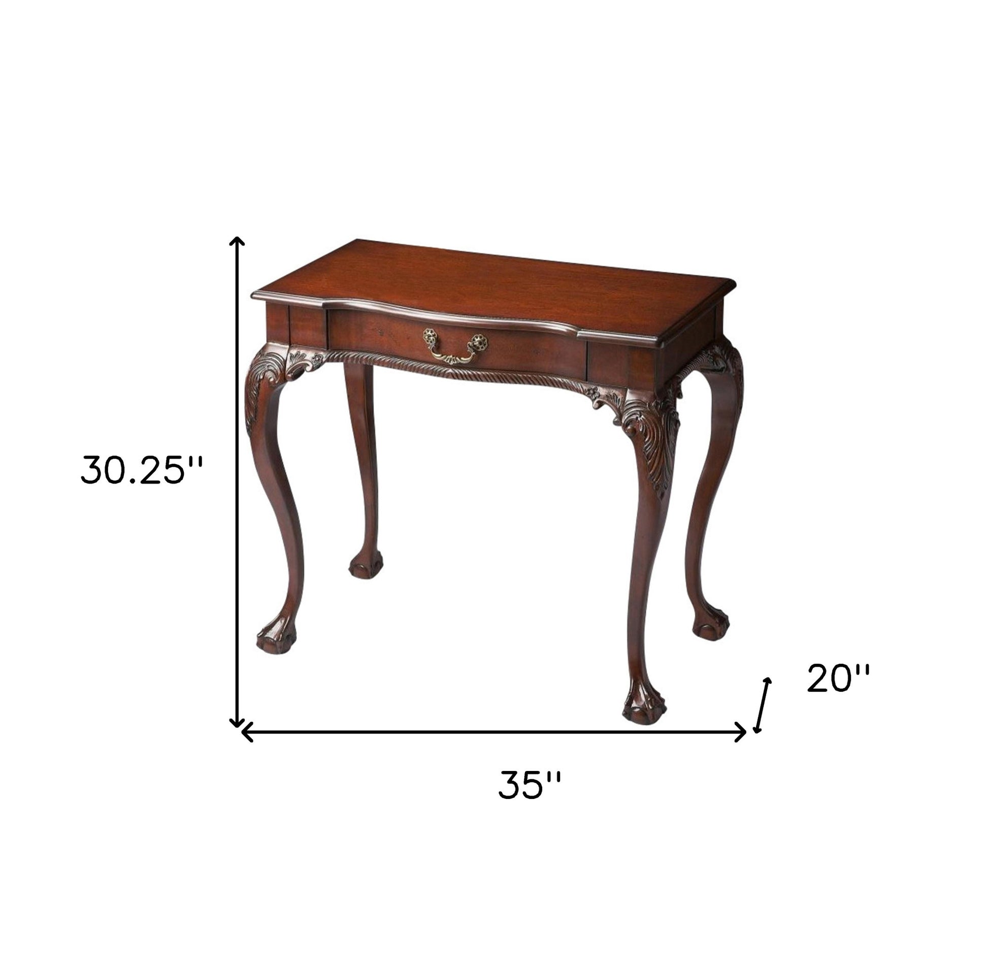 35" Dark Brown Writing Desk-Desks-DECOROLALA