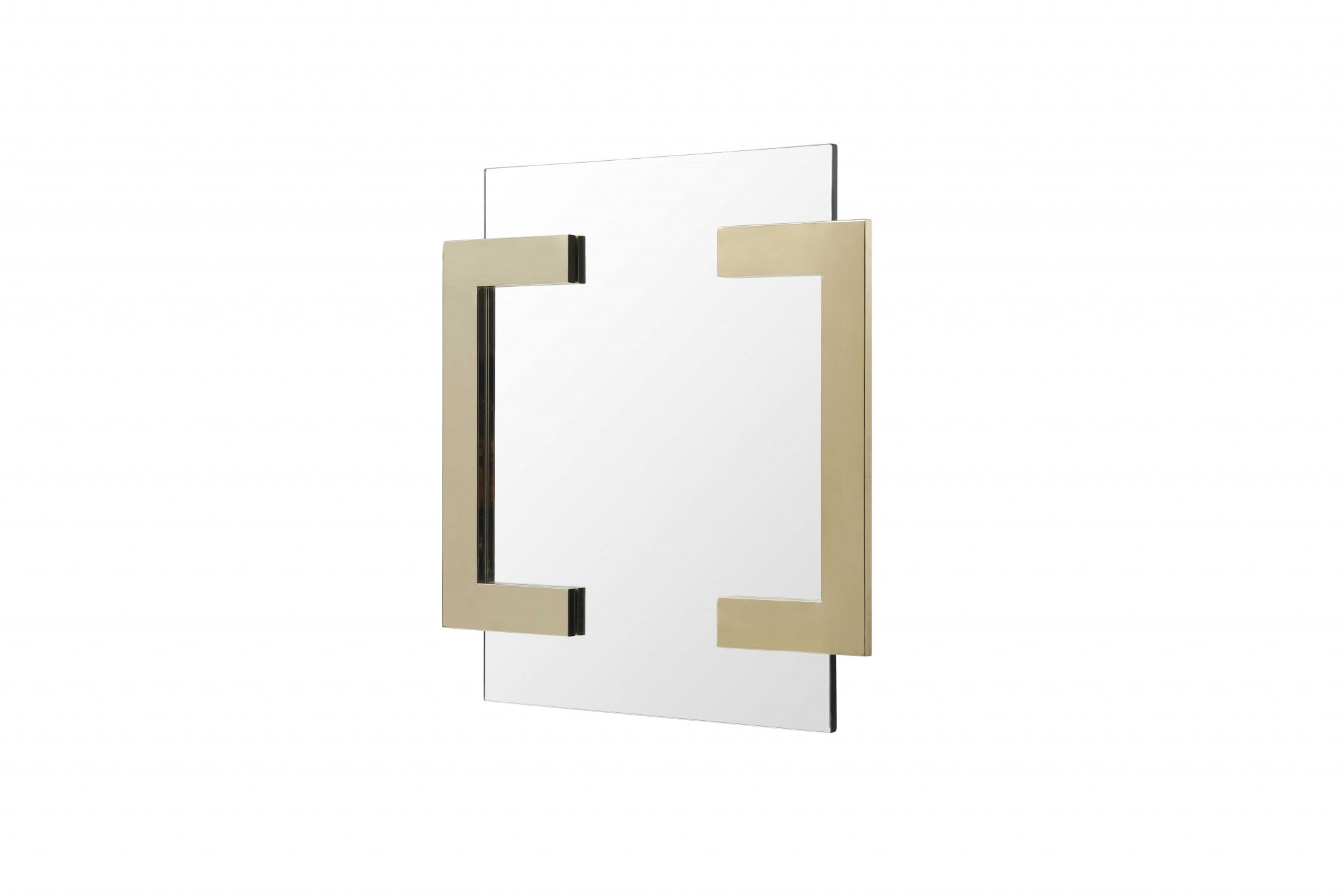 35" Gold Abstract Metal Framed Accent Mirror-Mirrors-DECOROLALA