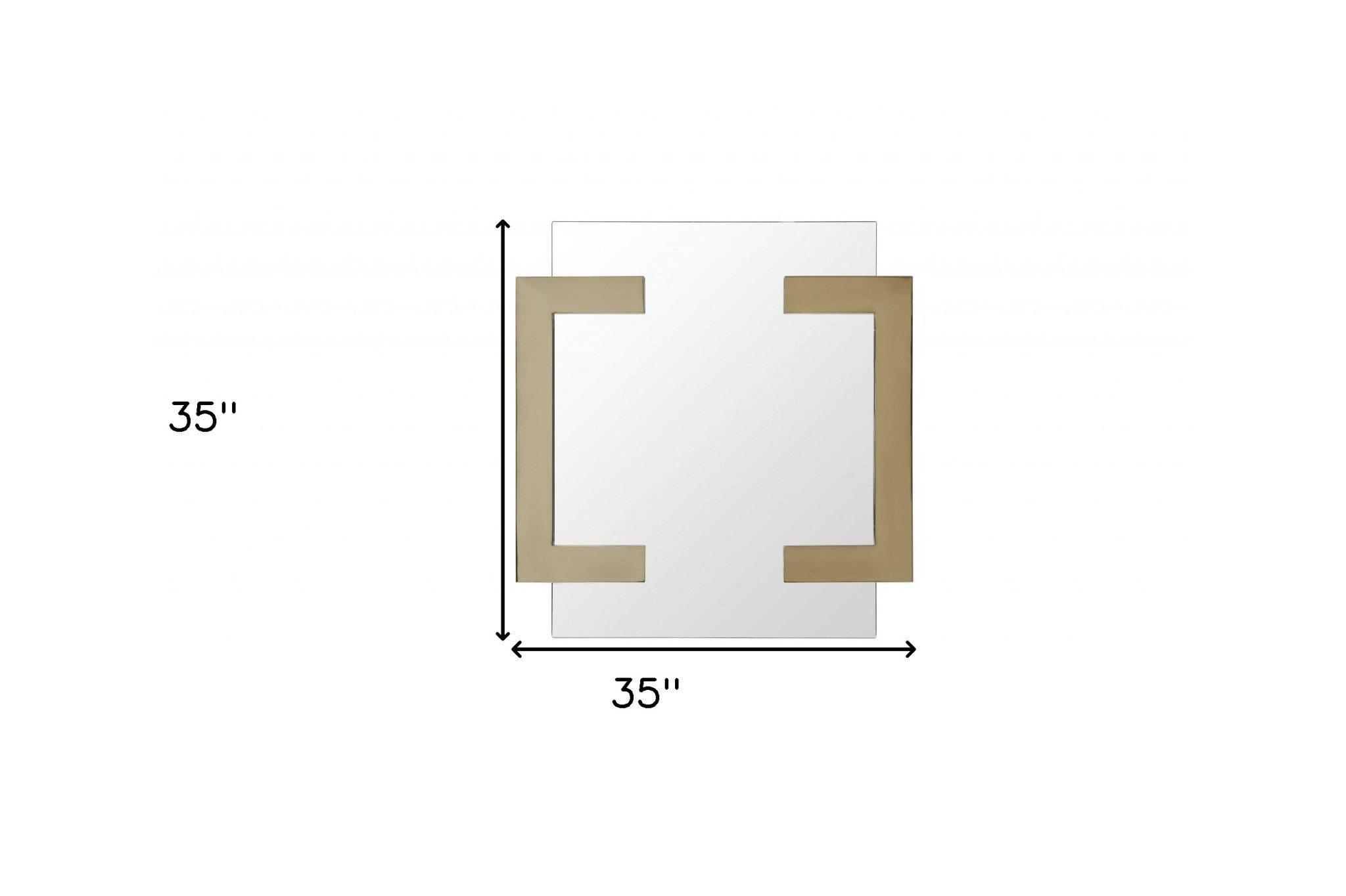 35" Gold Abstract Metal Framed Accent Mirror-Mirrors-DECOROLALA