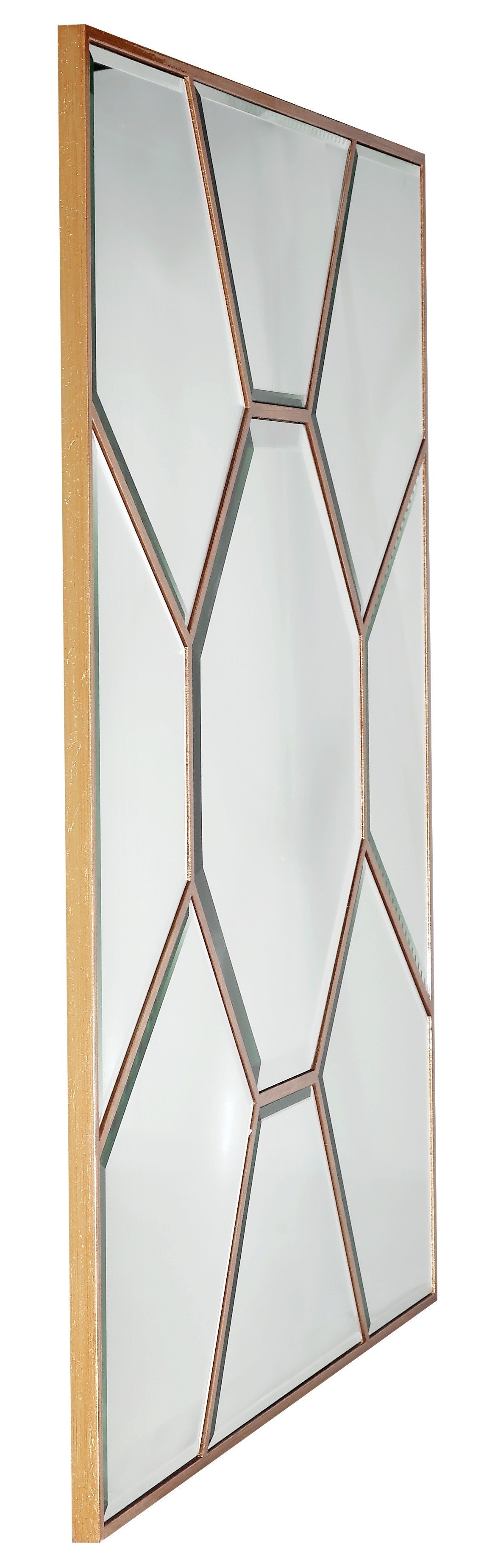 35" Gold Square Metal Framed Accent Mirror-Mirrors-DECOROLALA
