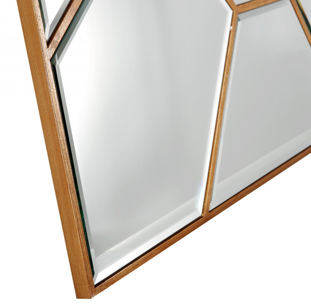 35" Gold Square Metal Framed Accent Mirror-Mirrors-DECOROLALA