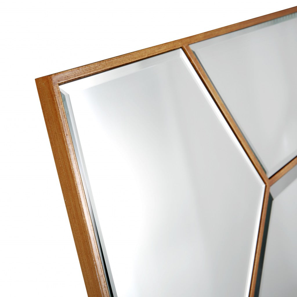 35" Gold Square Metal Framed Accent Mirror-Mirrors-DECOROLALA