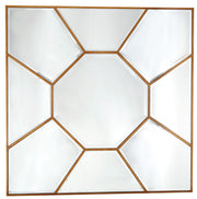 35" Gold Square Metal Framed Accent Mirror-Mirrors-DECOROLALA