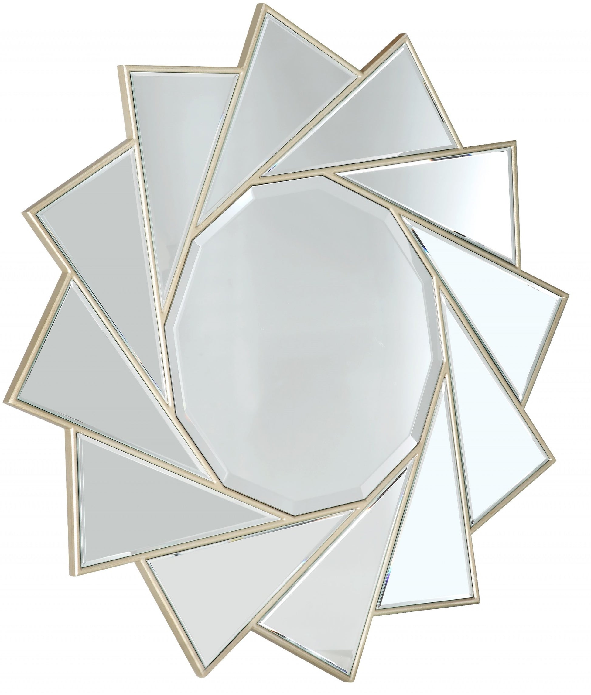 35" Gold Sunburst Metal Framed Accent Mirror-Mirrors-DECOROLALA
