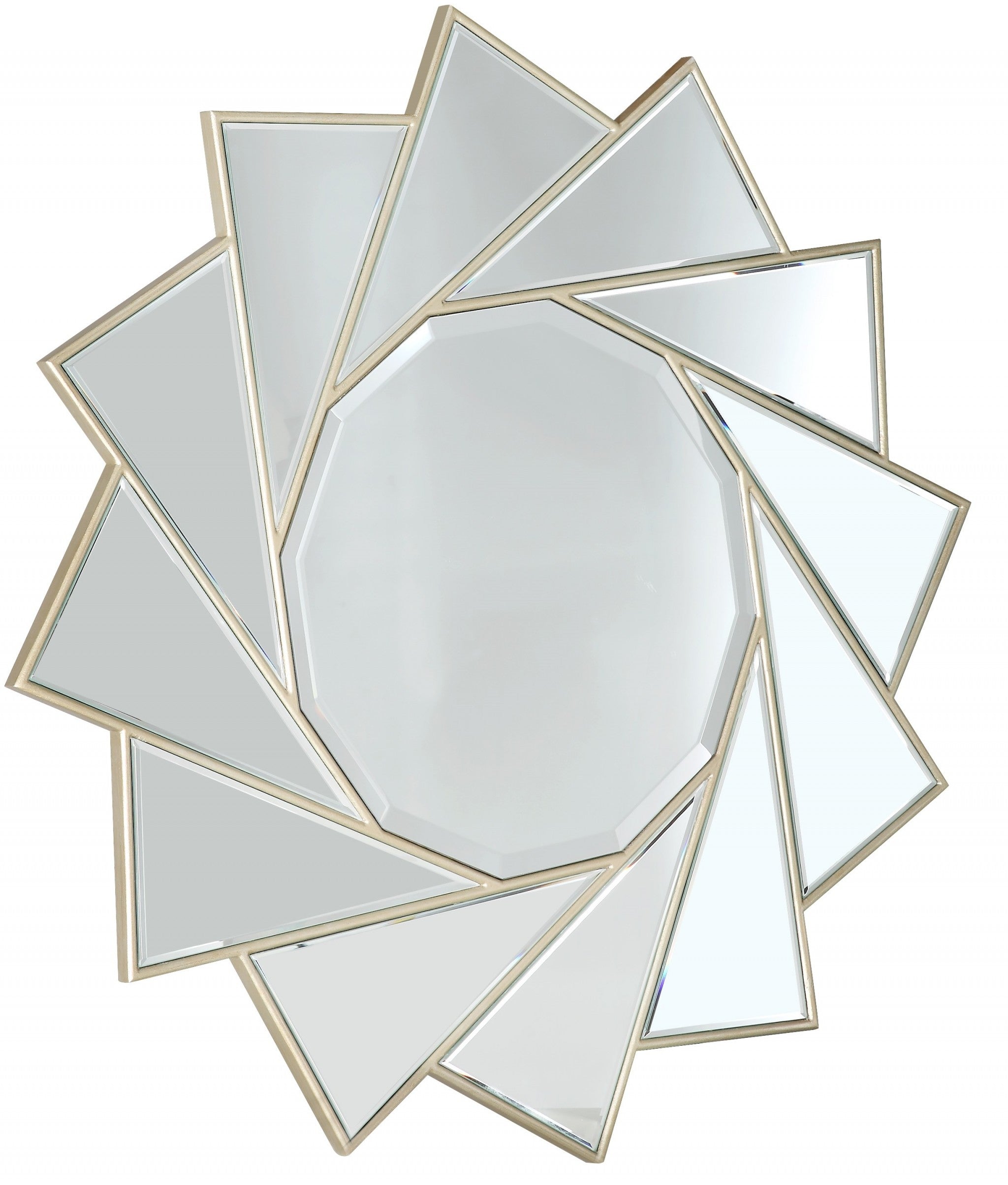 35" Gold Sunburst Metal Framed Accent Mirror-Mirrors-DECOROLALA