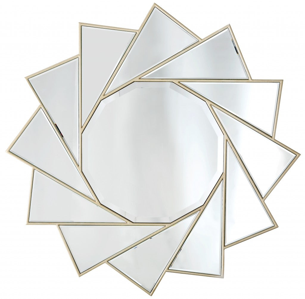 35" Gold Sunburst Metal Framed Accent Mirror-Mirrors-DECOROLALA