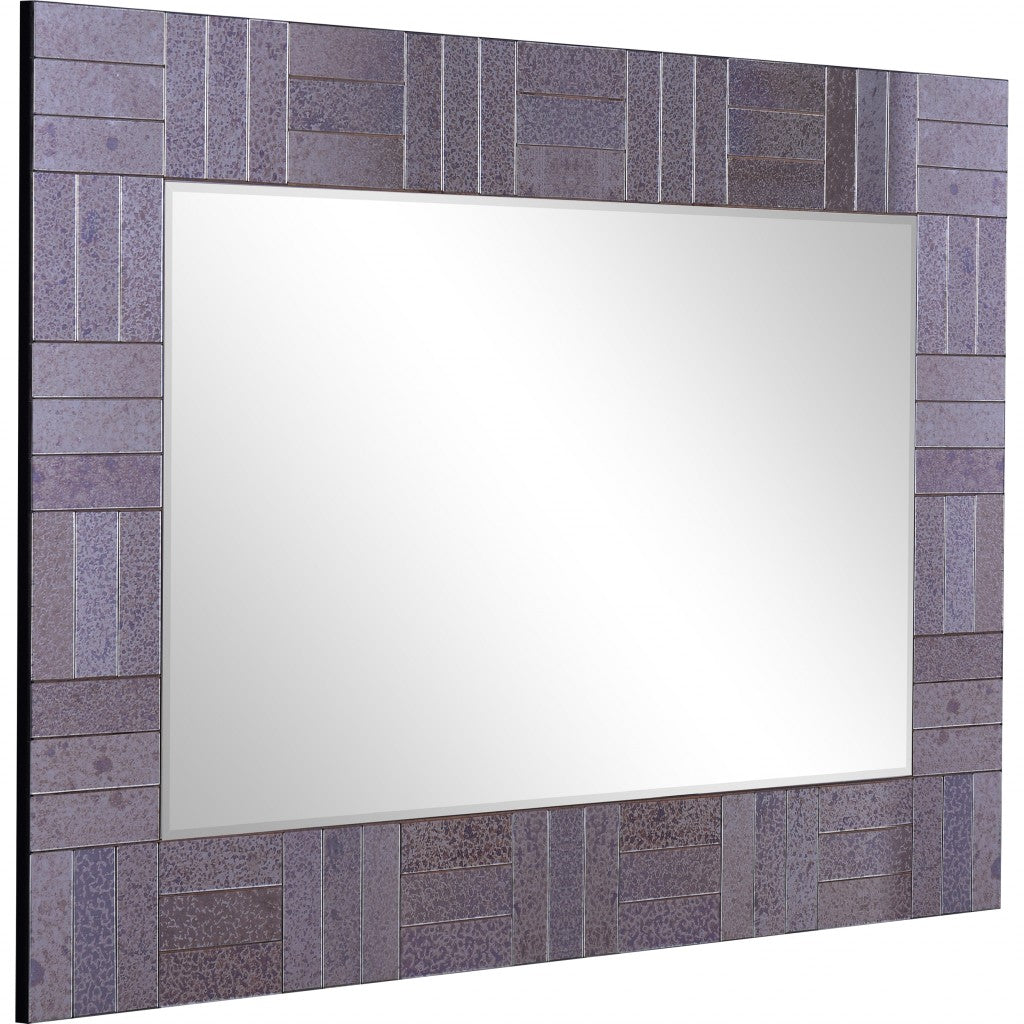 35" Gray Glass Framed Accent Mirror-Mirrors-DECOROLALA
