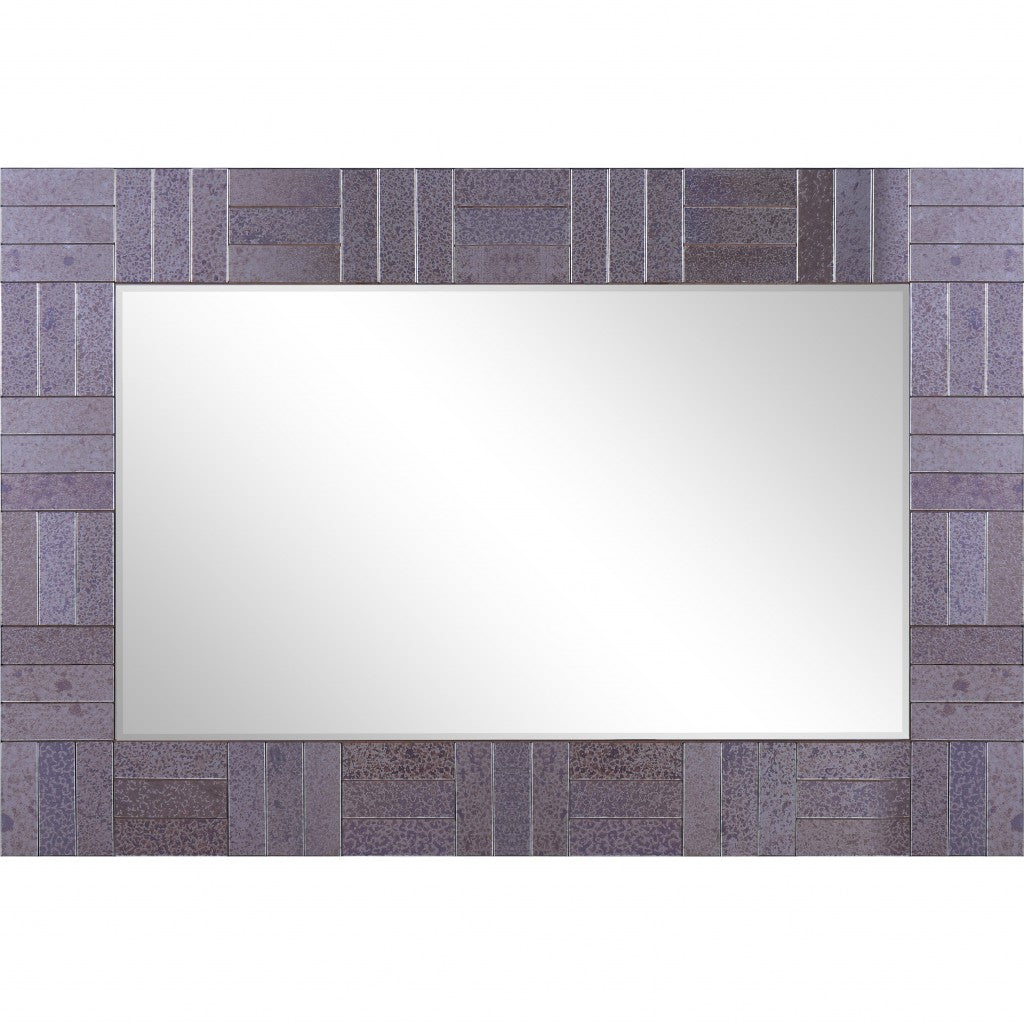 35" Gray Glass Framed Accent Mirror-Mirrors-DECOROLALA