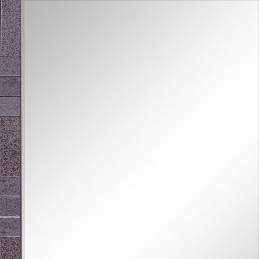 35" Gray Glass Framed Accent Mirror-Mirrors-DECOROLALA