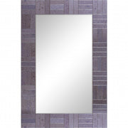 35" Gray Glass Framed Accent Mirror-Mirrors-DECOROLALA