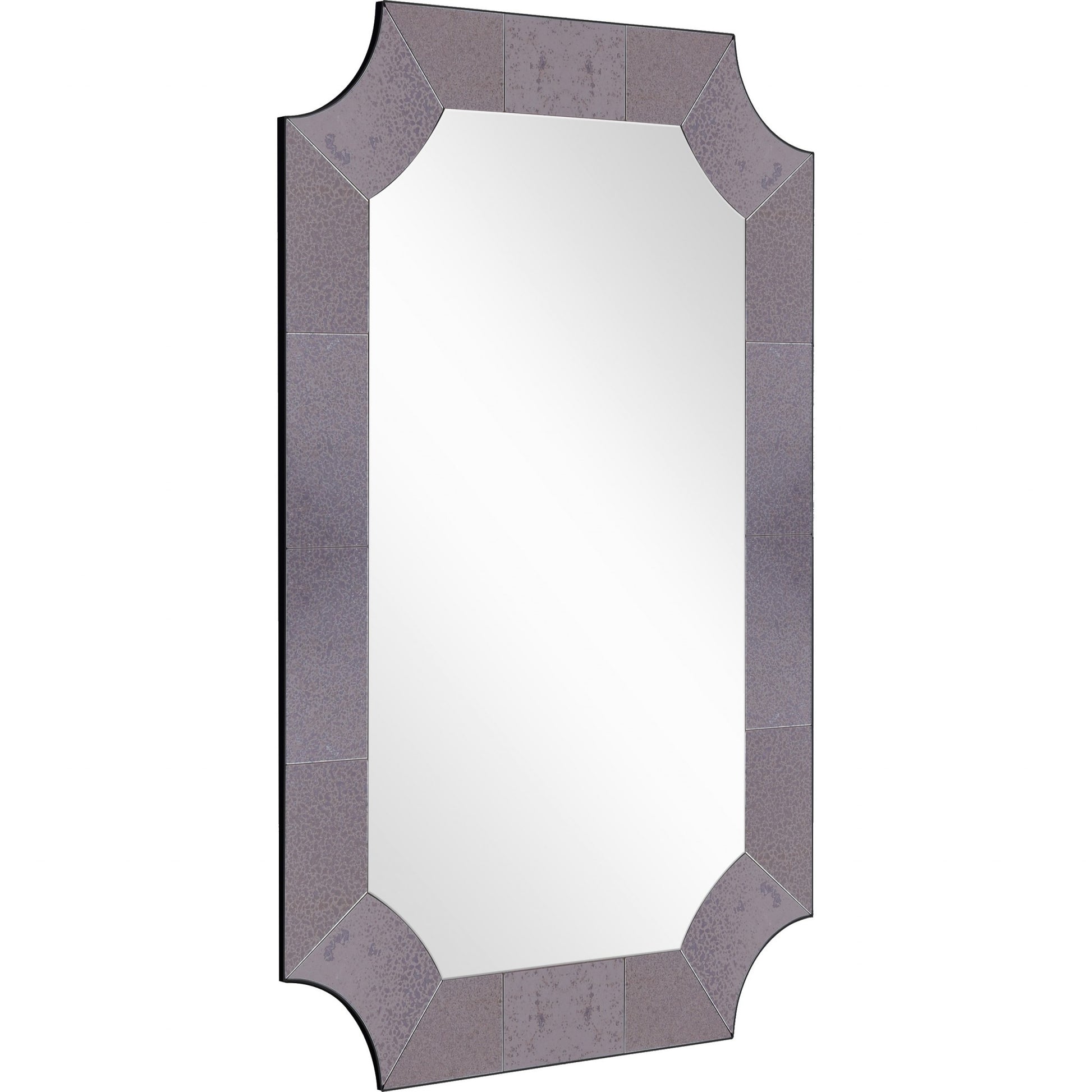 35" Gray Novelty Glass Framed Accent Mirror-Mirrors-DECOROLALA
