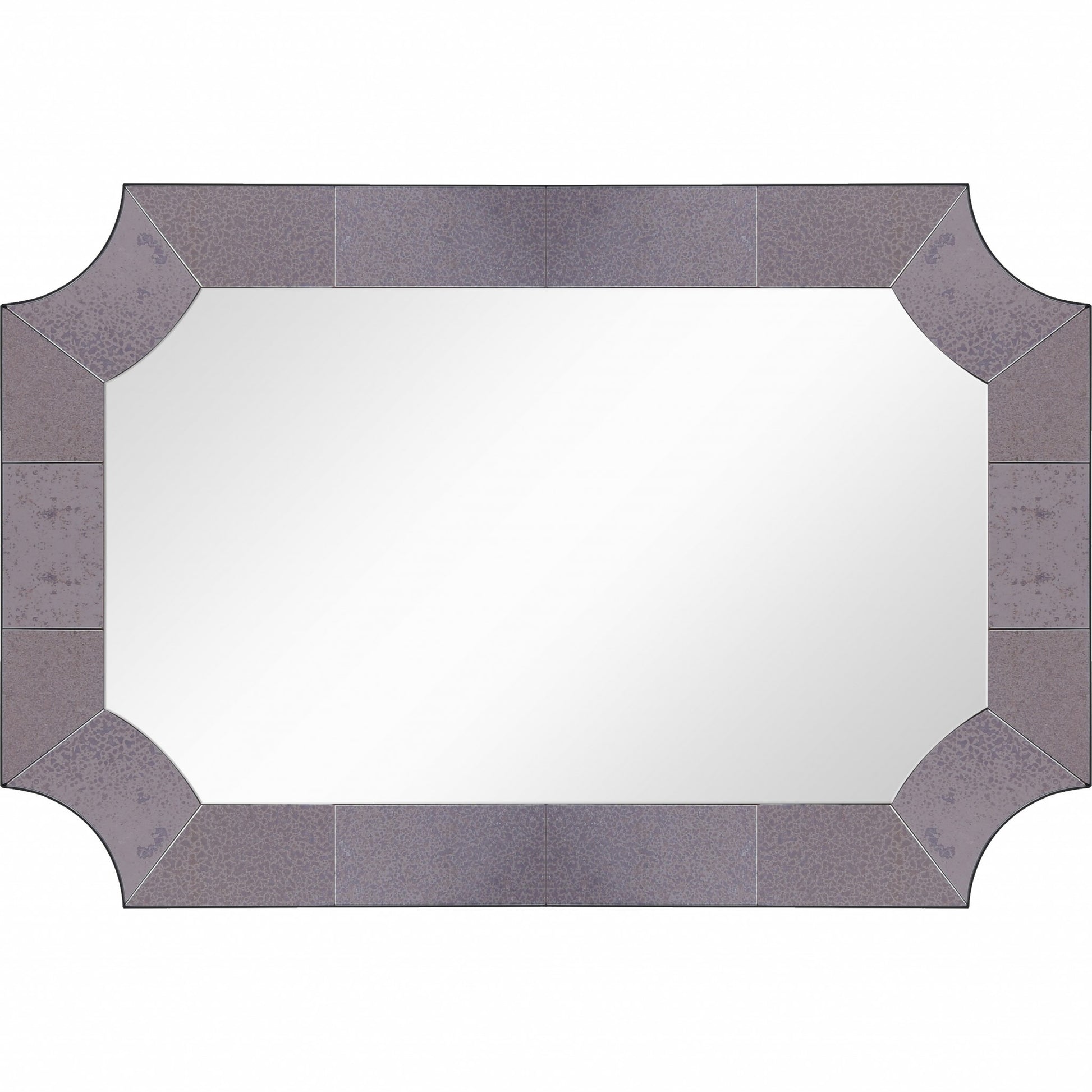 35" Gray Novelty Glass Framed Accent Mirror-Mirrors-DECOROLALA