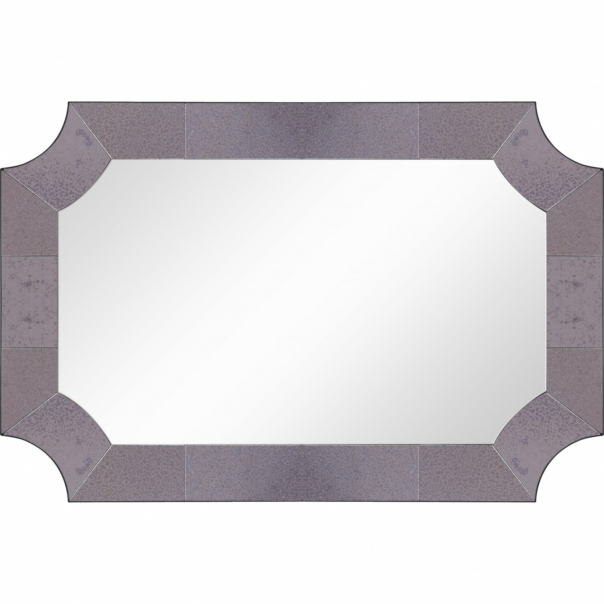 35" Gray Novelty Glass Framed Accent Mirror-Mirrors-DECOROLALA
