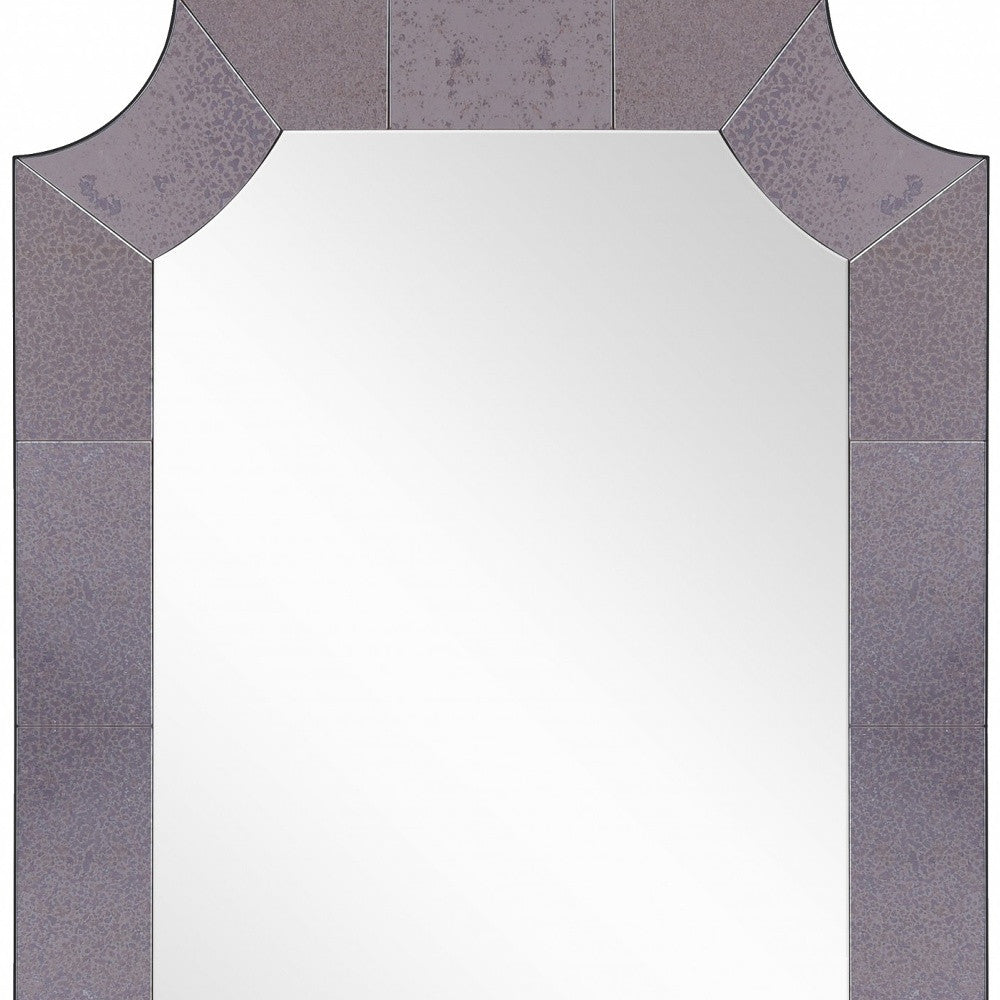 35" Gray Novelty Glass Framed Accent Mirror-Mirrors-DECOROLALA